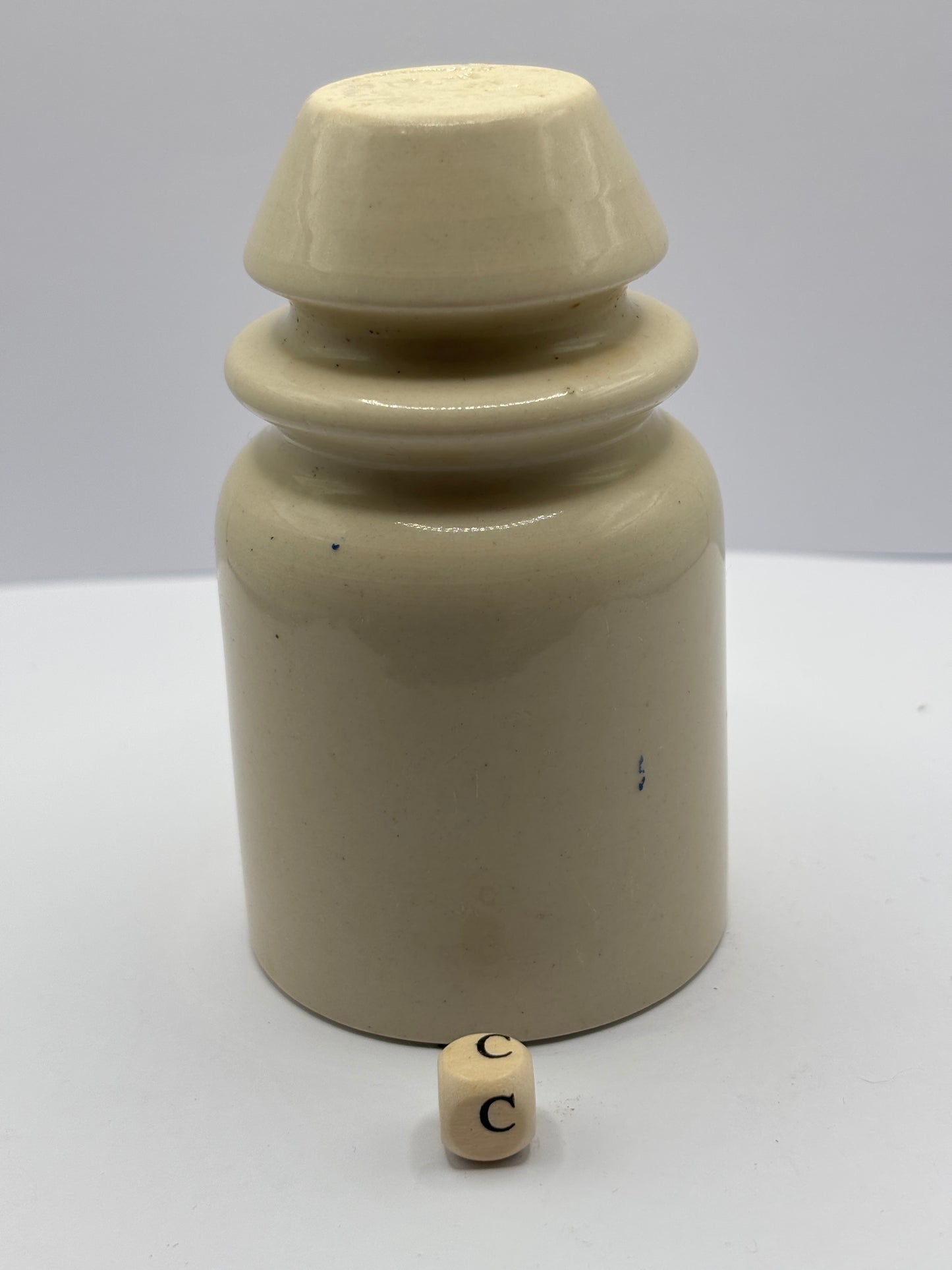 Old stoneware telegraph pole insulator (c)