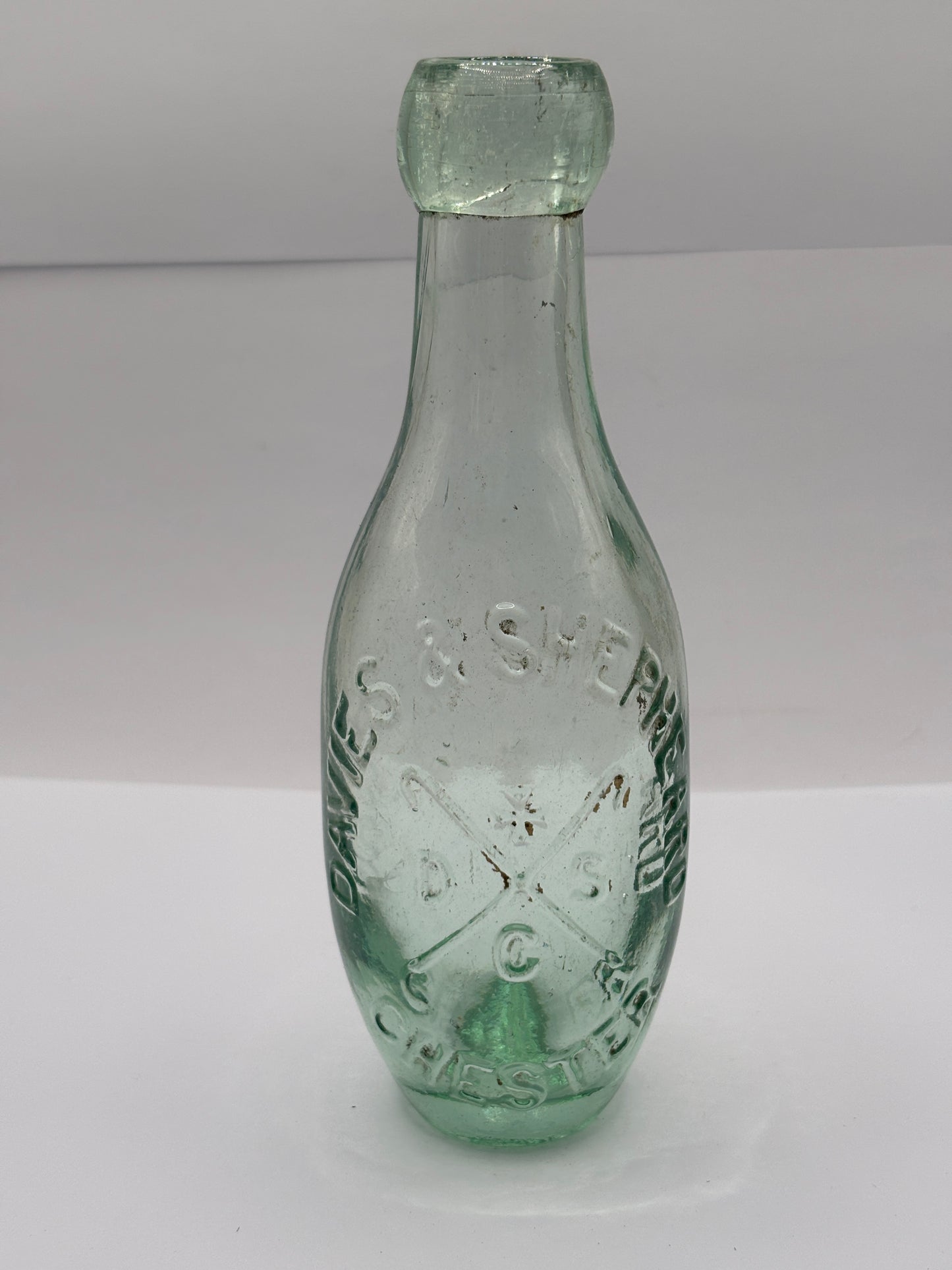 Old flat bottom hamilton bottle, Chester