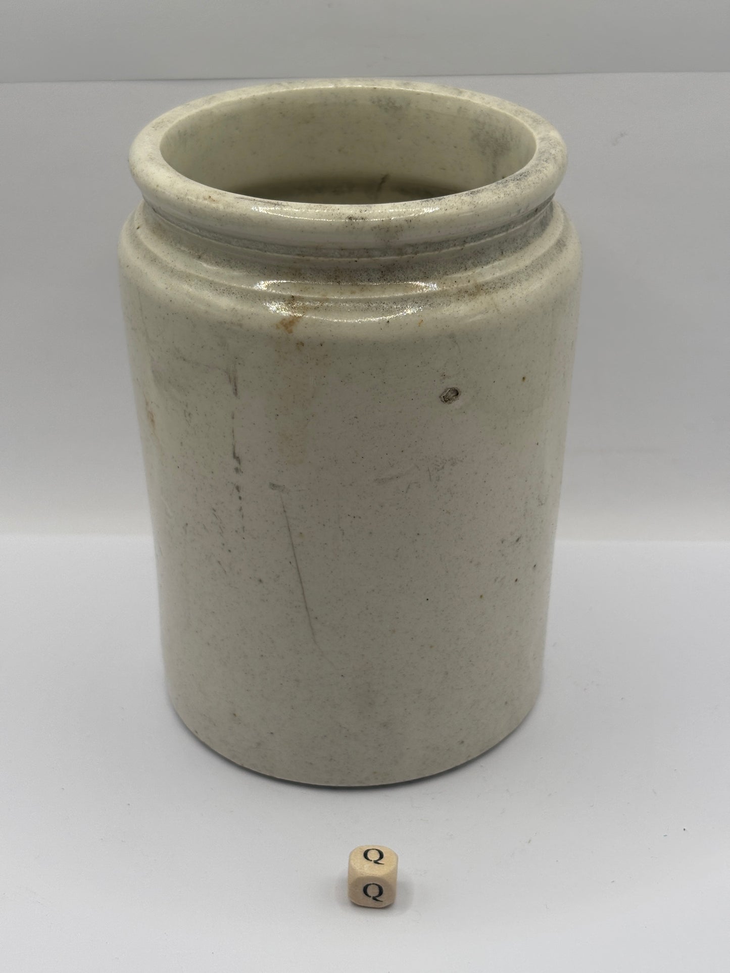 Old 2lb rolled top stoneware marmalade pot (Q)