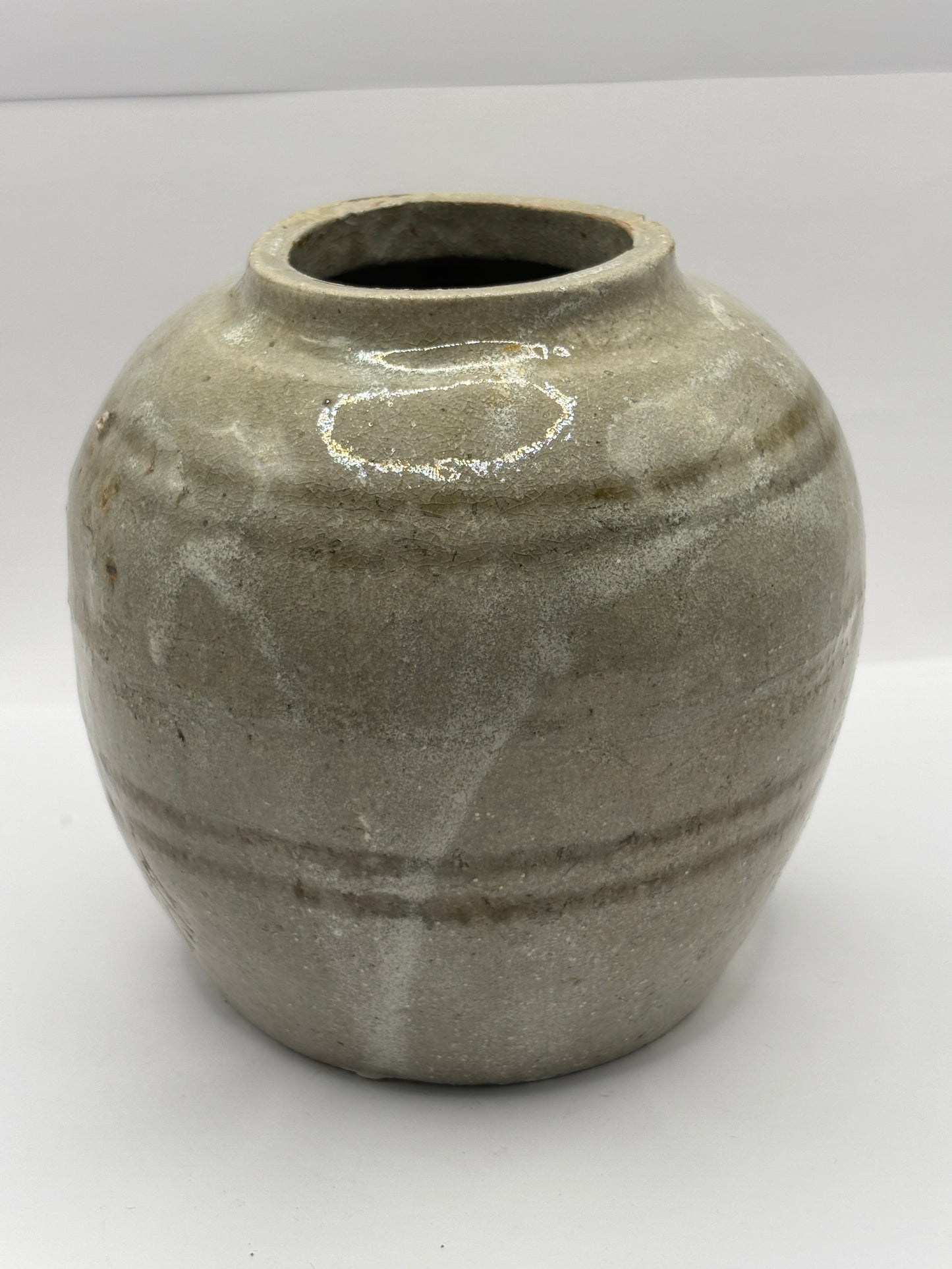 Old stoneware chinese ginger jar