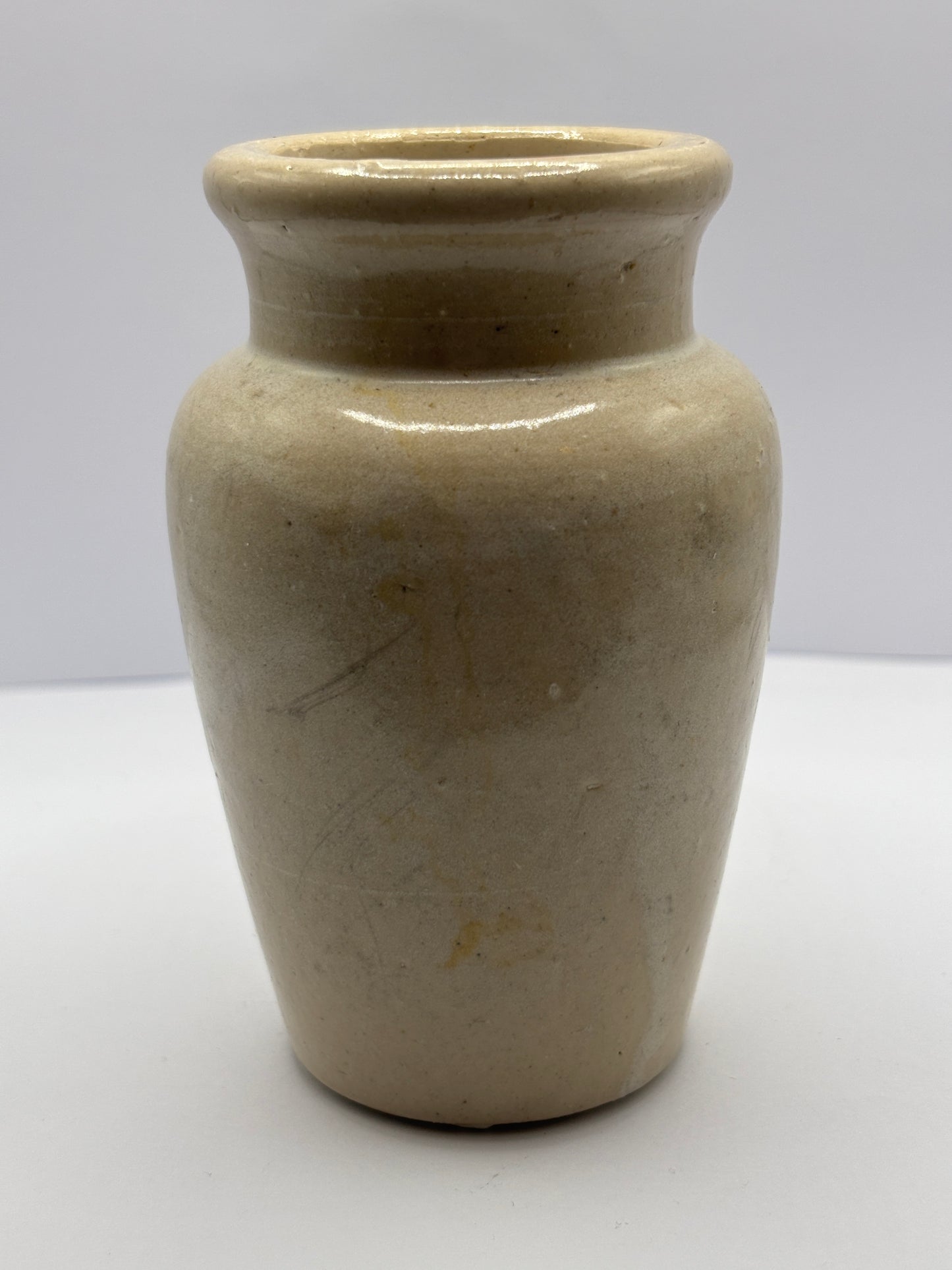 Old blue print advertising stoneware cream pot, Carricks cumberland dairy co, Pure thick cream