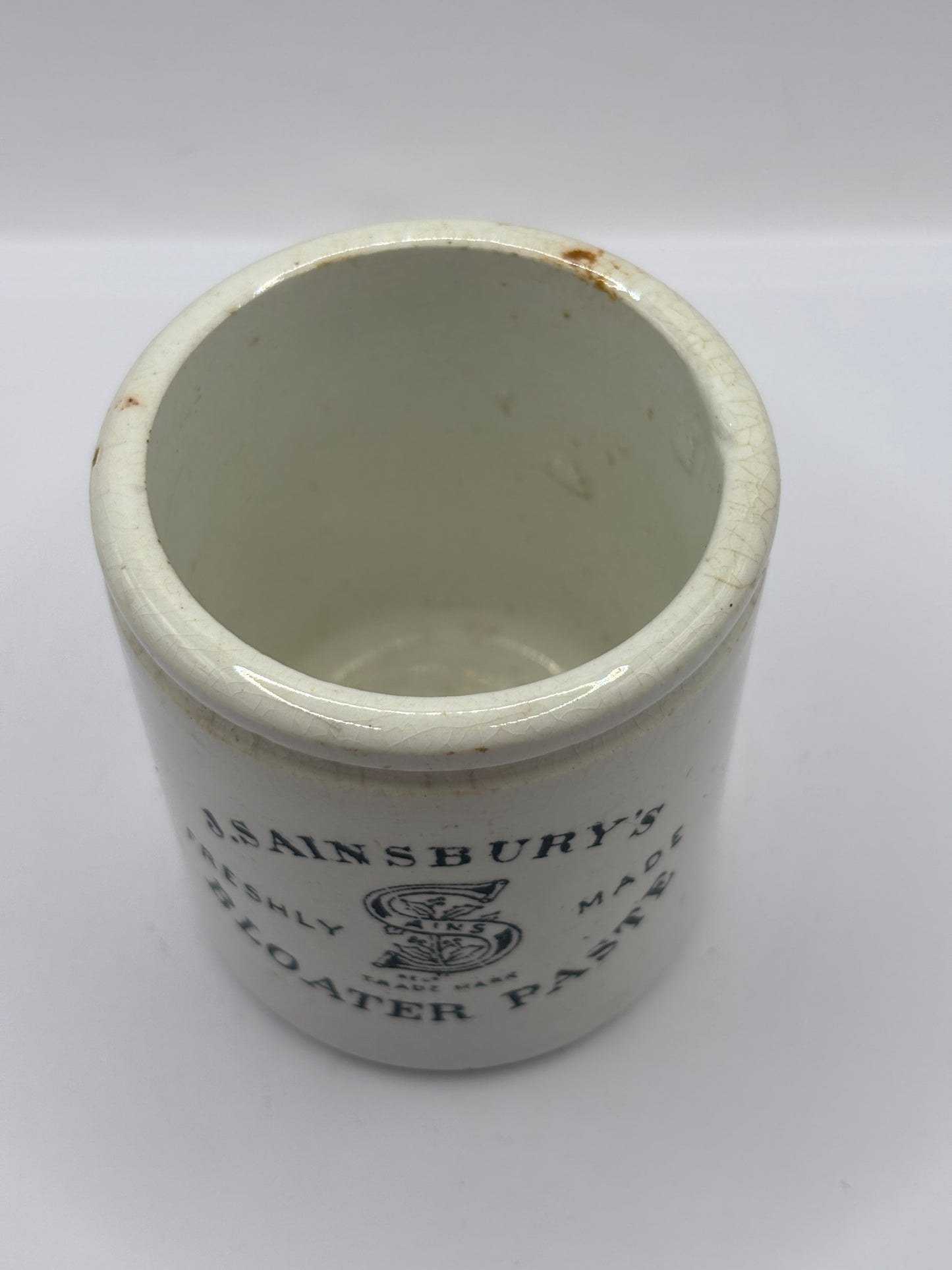 Old sainsburys advertising pot, Bloater paste