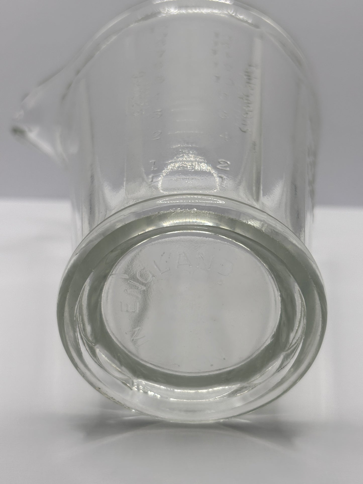 Old glass advertising food jug, Allenbys food measure