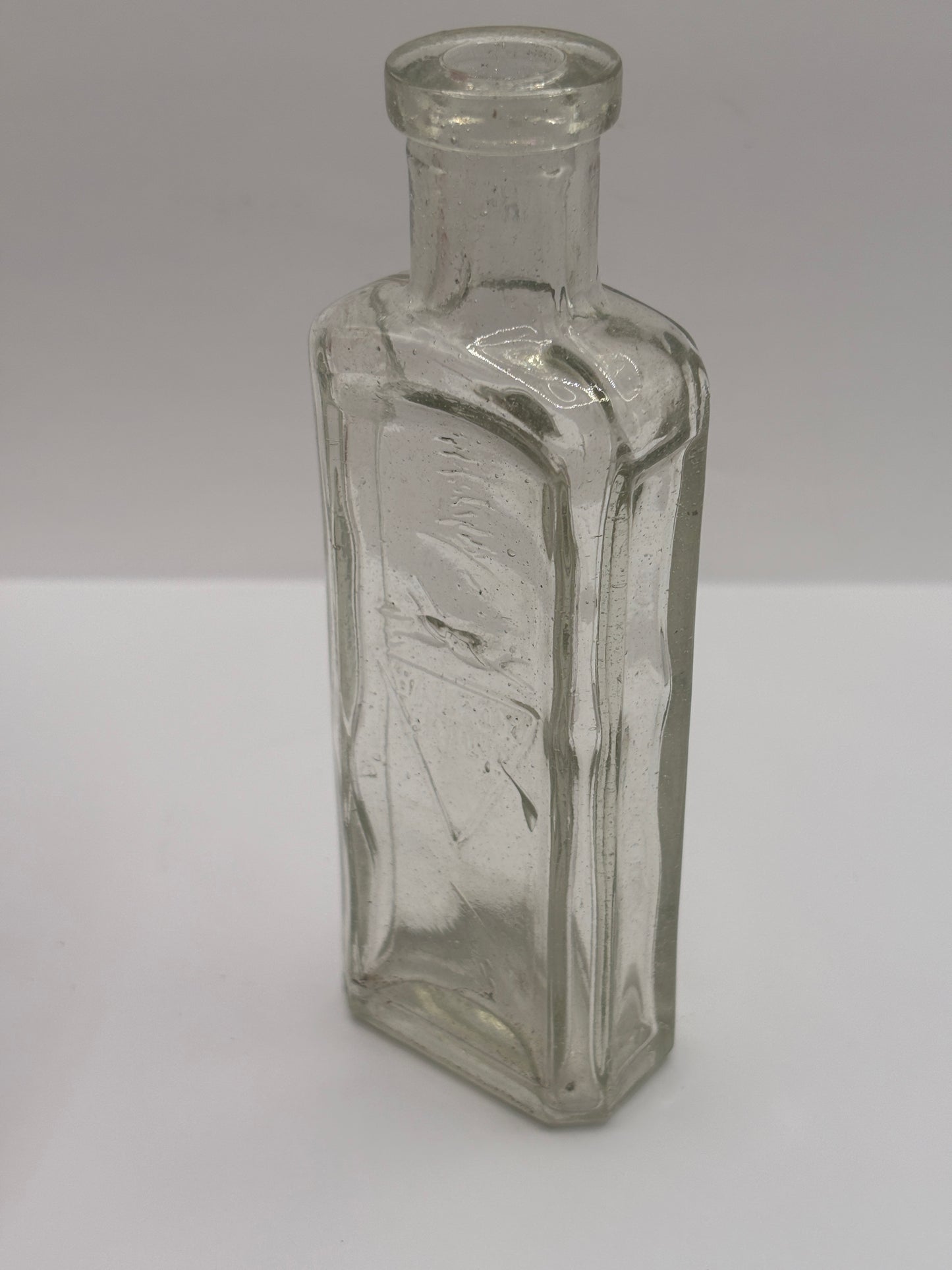 Old clear glass advertising chemist bottle, walfox brand