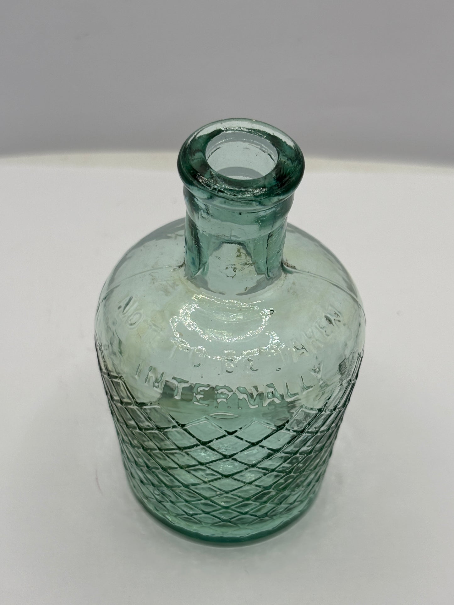 Old aqua glass lysol bottle, not to be taken