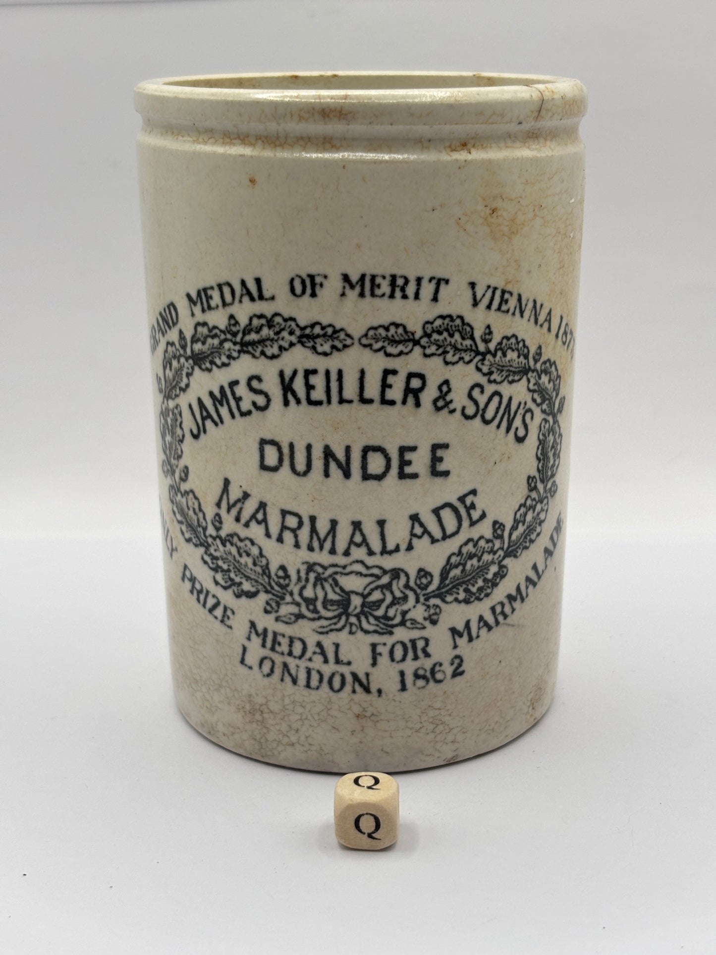 Old 1lb James Keiller Dundee marmalade Jar (Q)