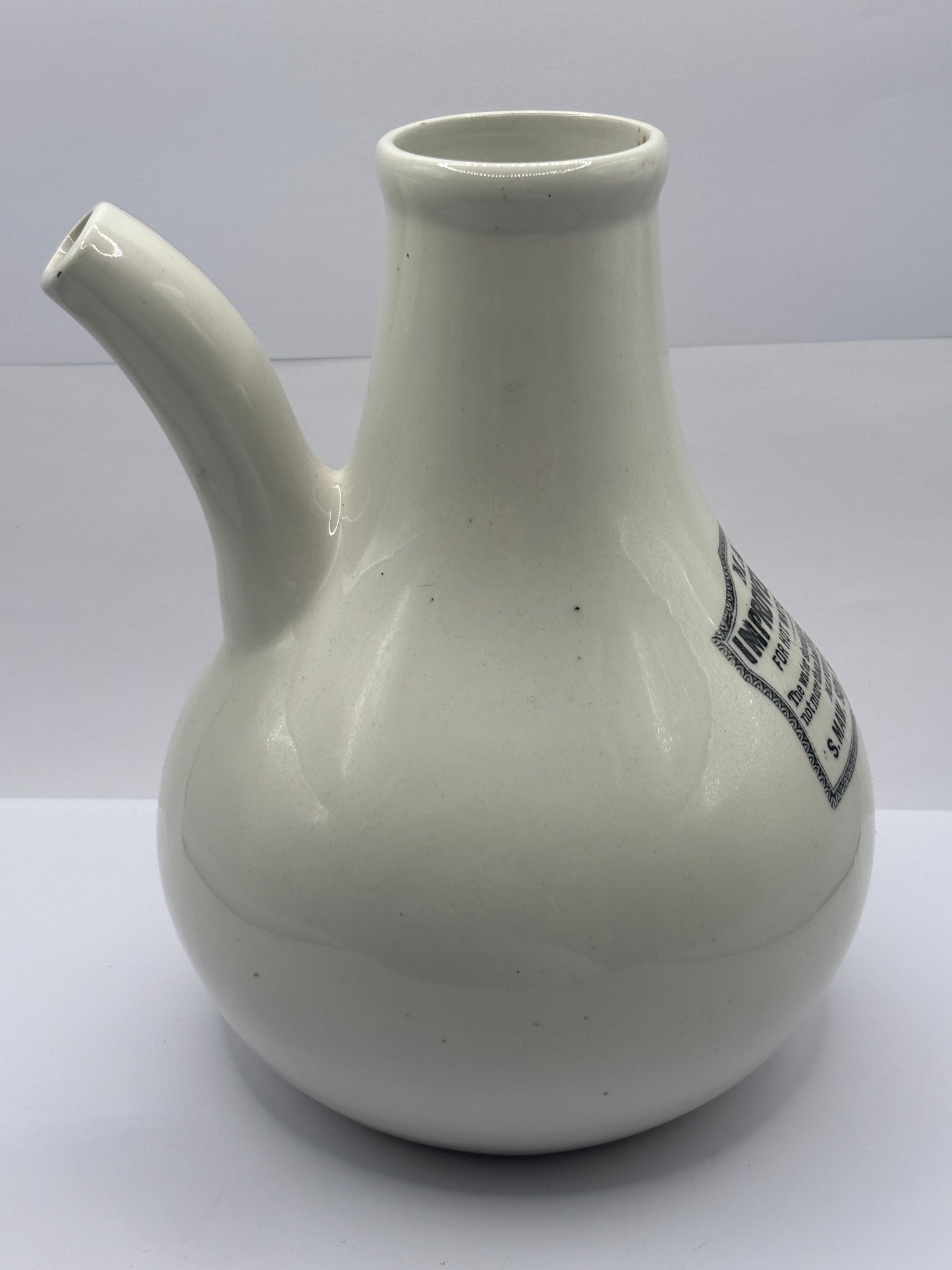 Old stoneware advertising inhaler, Maws improved earthenware inhaler