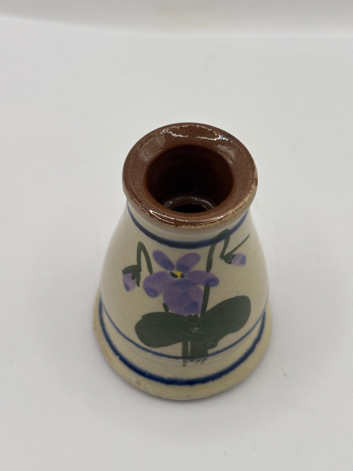 Old small Devon Violets vase 7cms