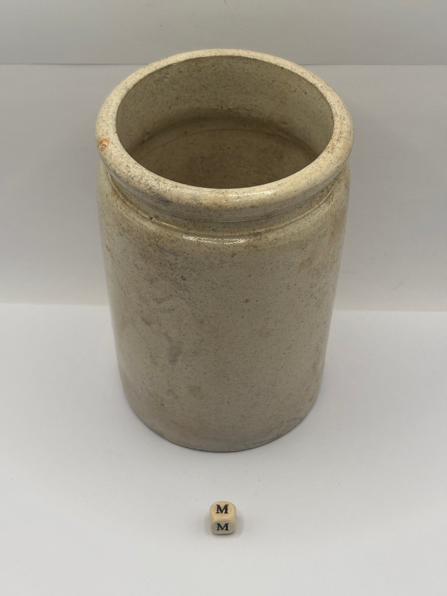Old 2lb rolled top stoneware marmalade pot (m)