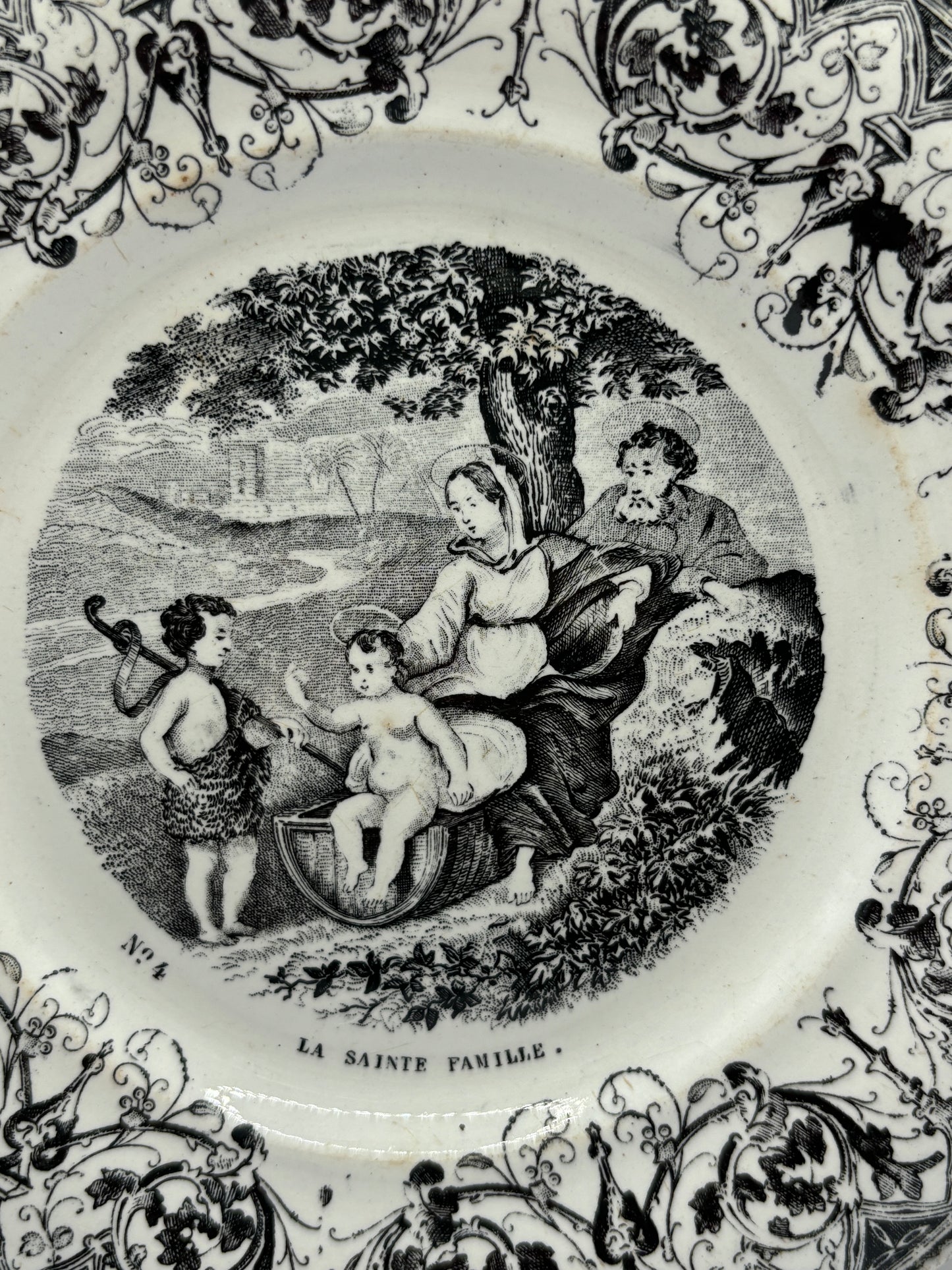 Antique french porcelain plate, mid 19th century