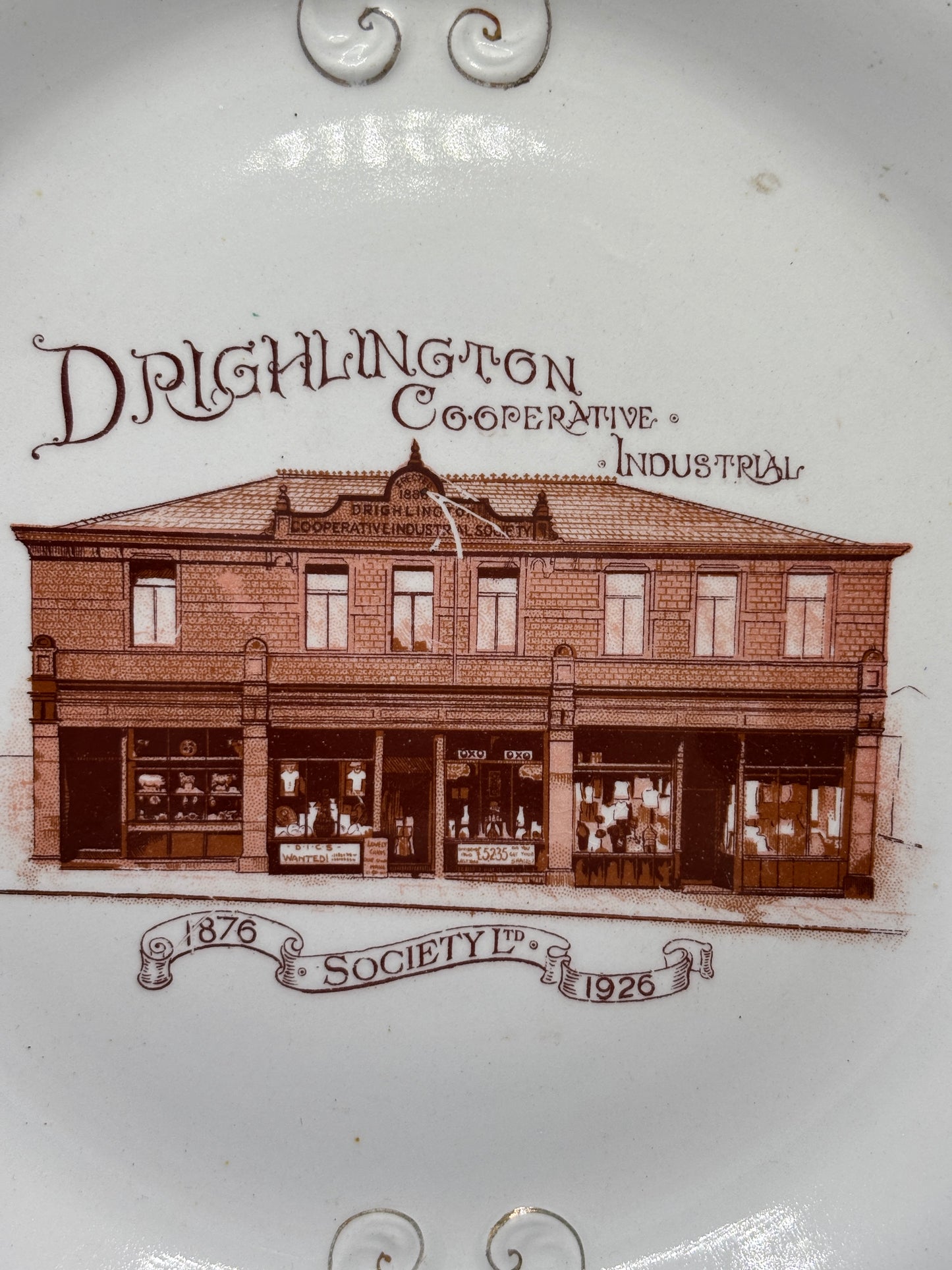 Old Drighlington cooperative industrial society commemorative plate