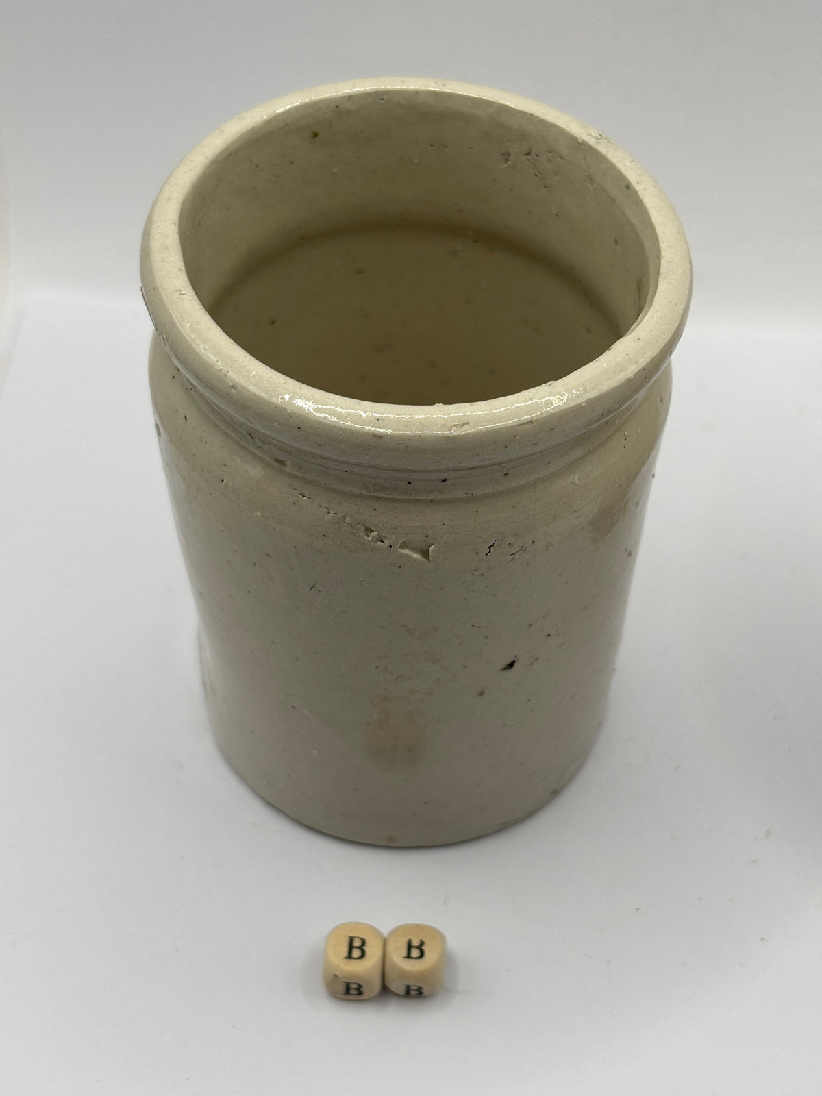 Old 1lb rolled top stoneware marmalade jar (BB)