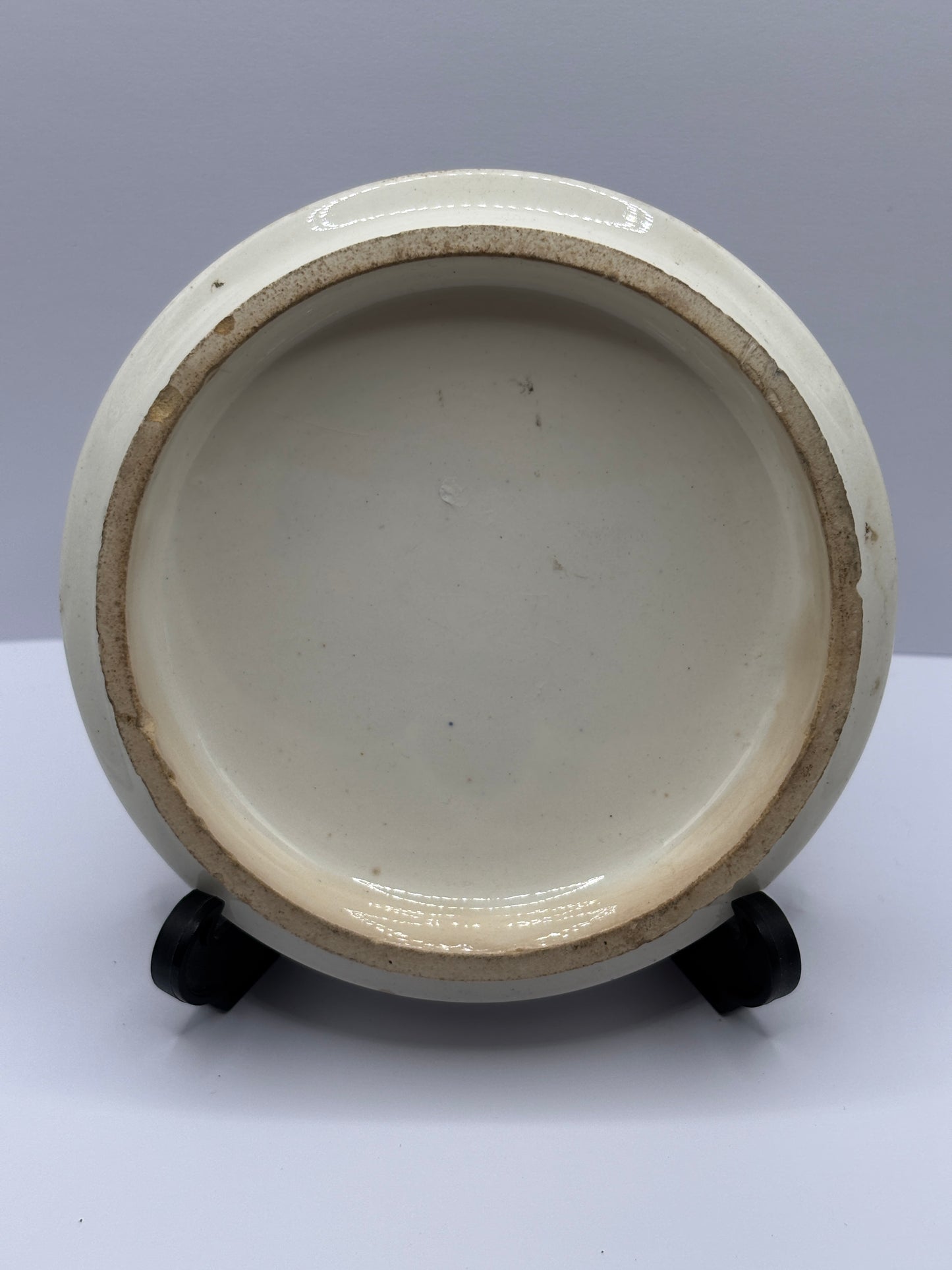 Rare Old Prattware lid, “Charity”