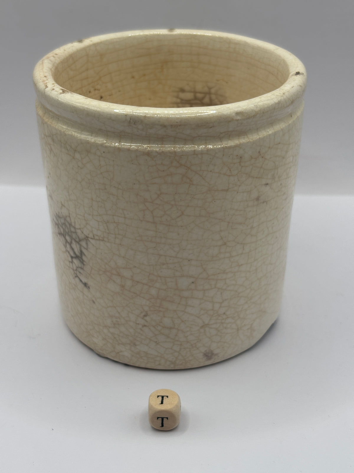 Old 1lb stoneware marmalade pot, James Keiller Dundee marmalade (T)