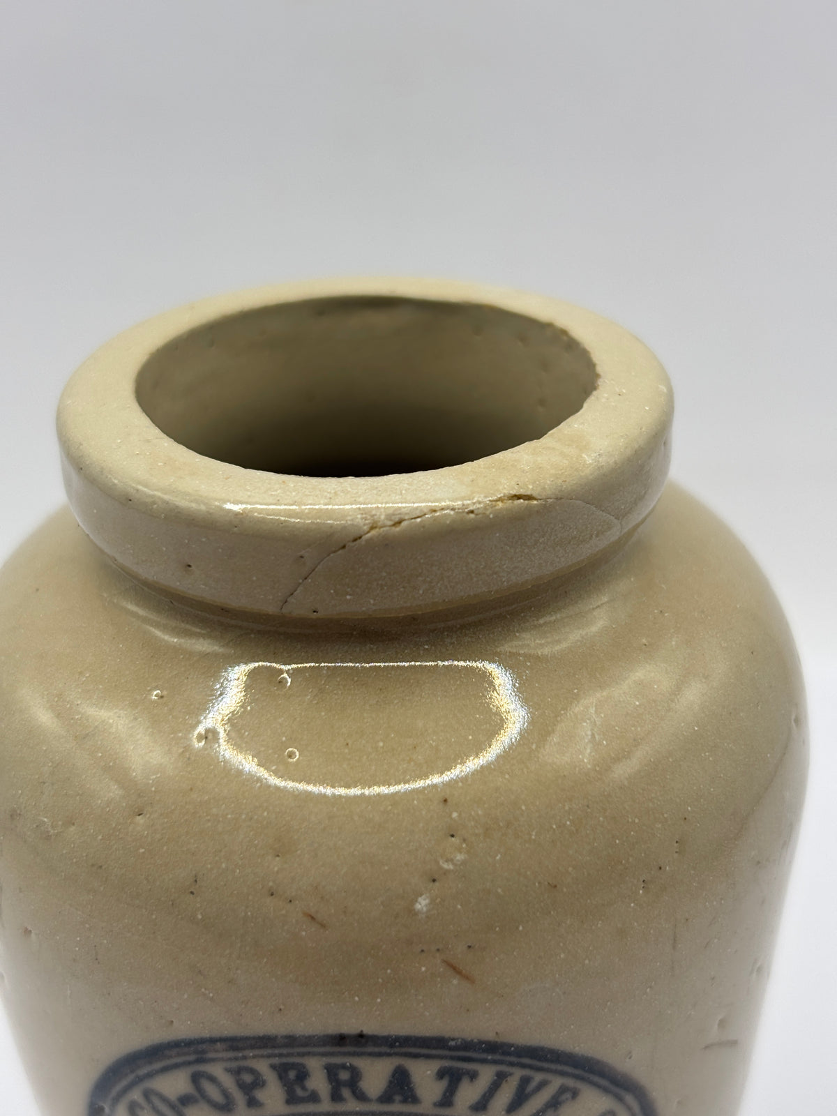 Old advertising cream pot, Eccles cooperative society, pure rich cream