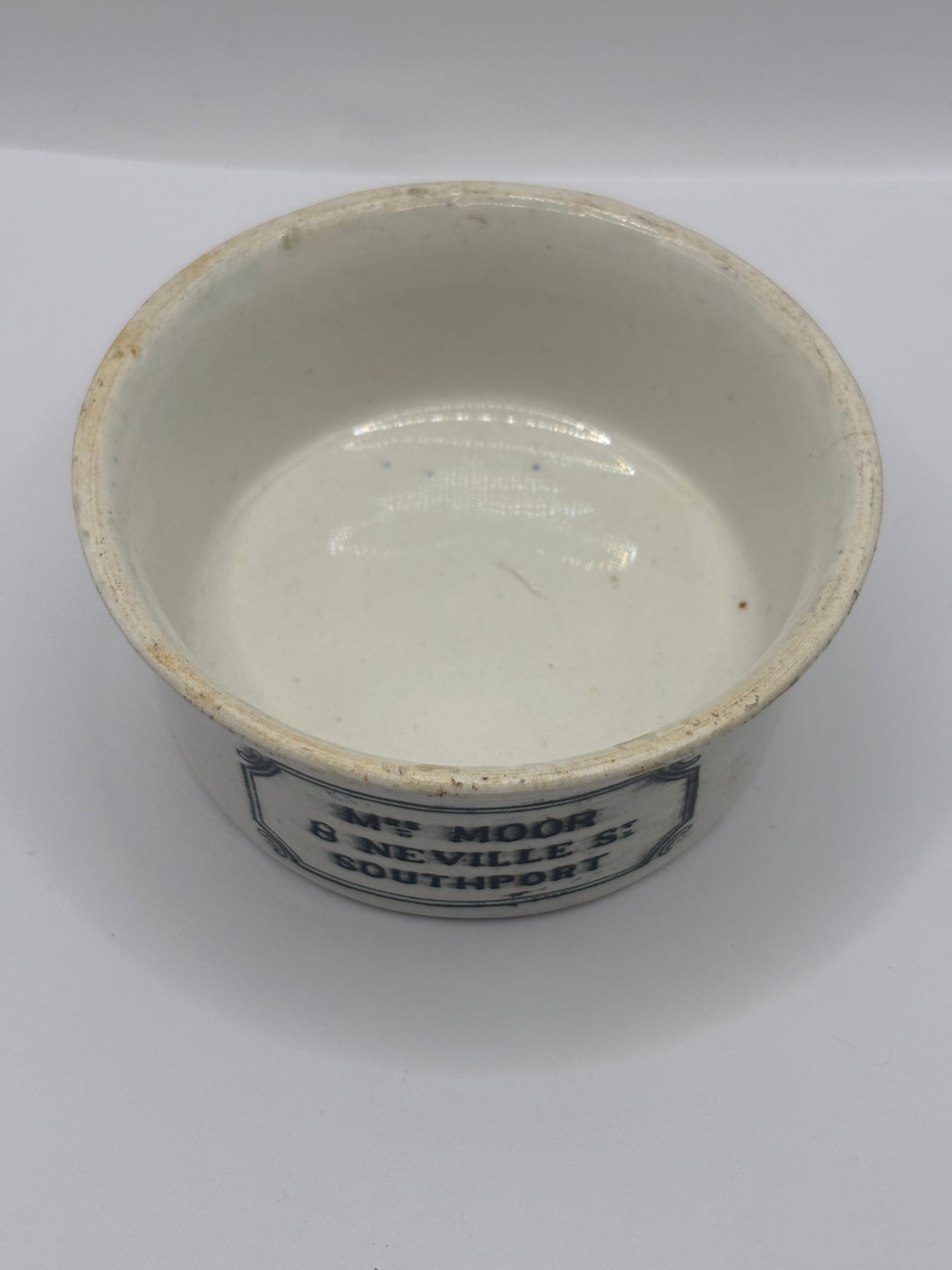 Old Mrs moors advertising meat paste pot