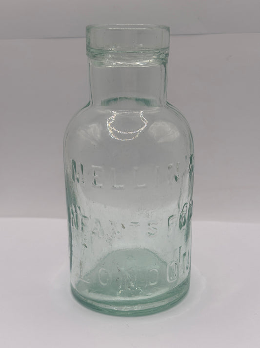 Old advertising glass jar, Melins infants food London
