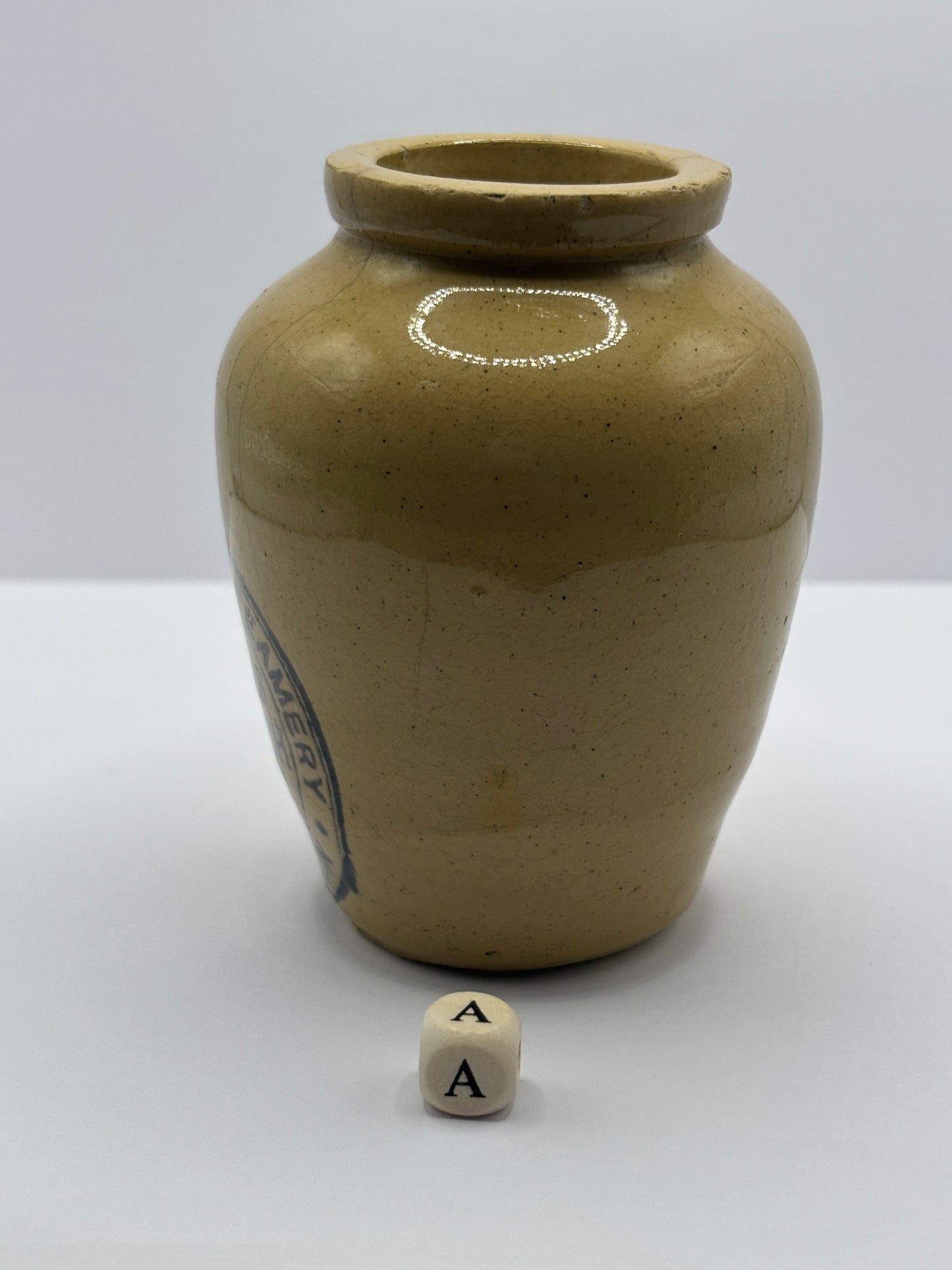 Old Manchester cream pot, Hailwoods pure rich cream (a) damaged