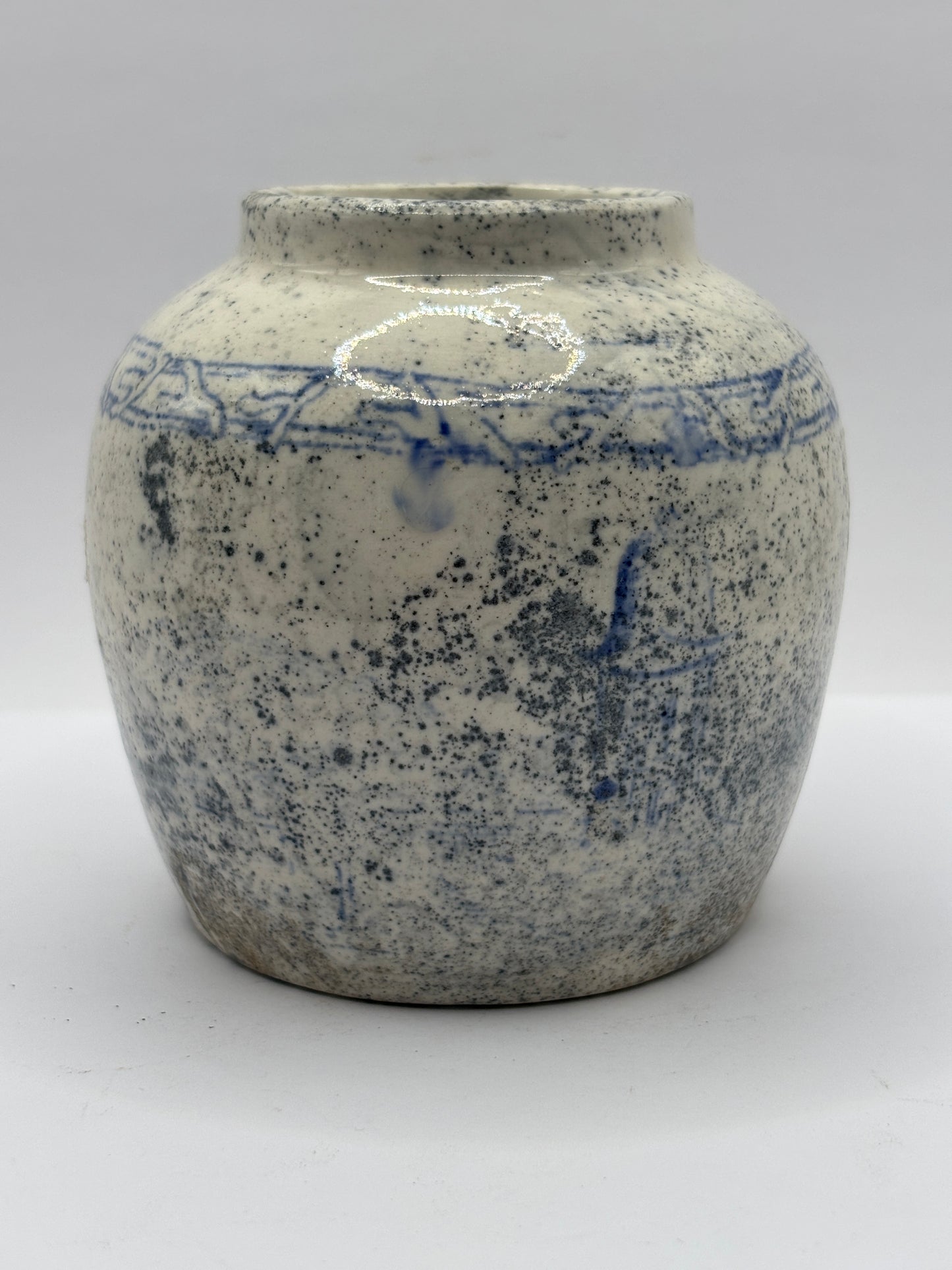 Old stoneware chinese ginger jar 9cms