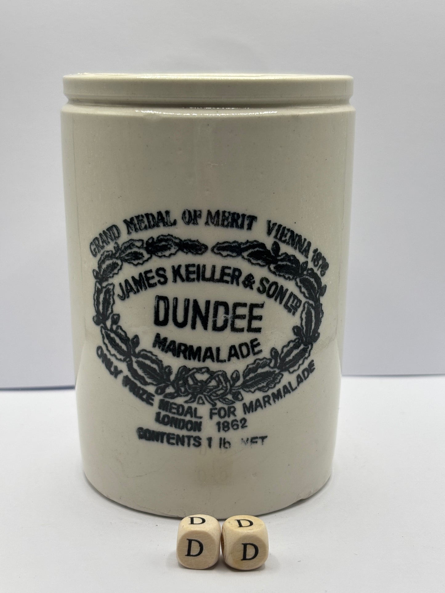 Old 1lb James Keiller dundee marmalade jar (DD)