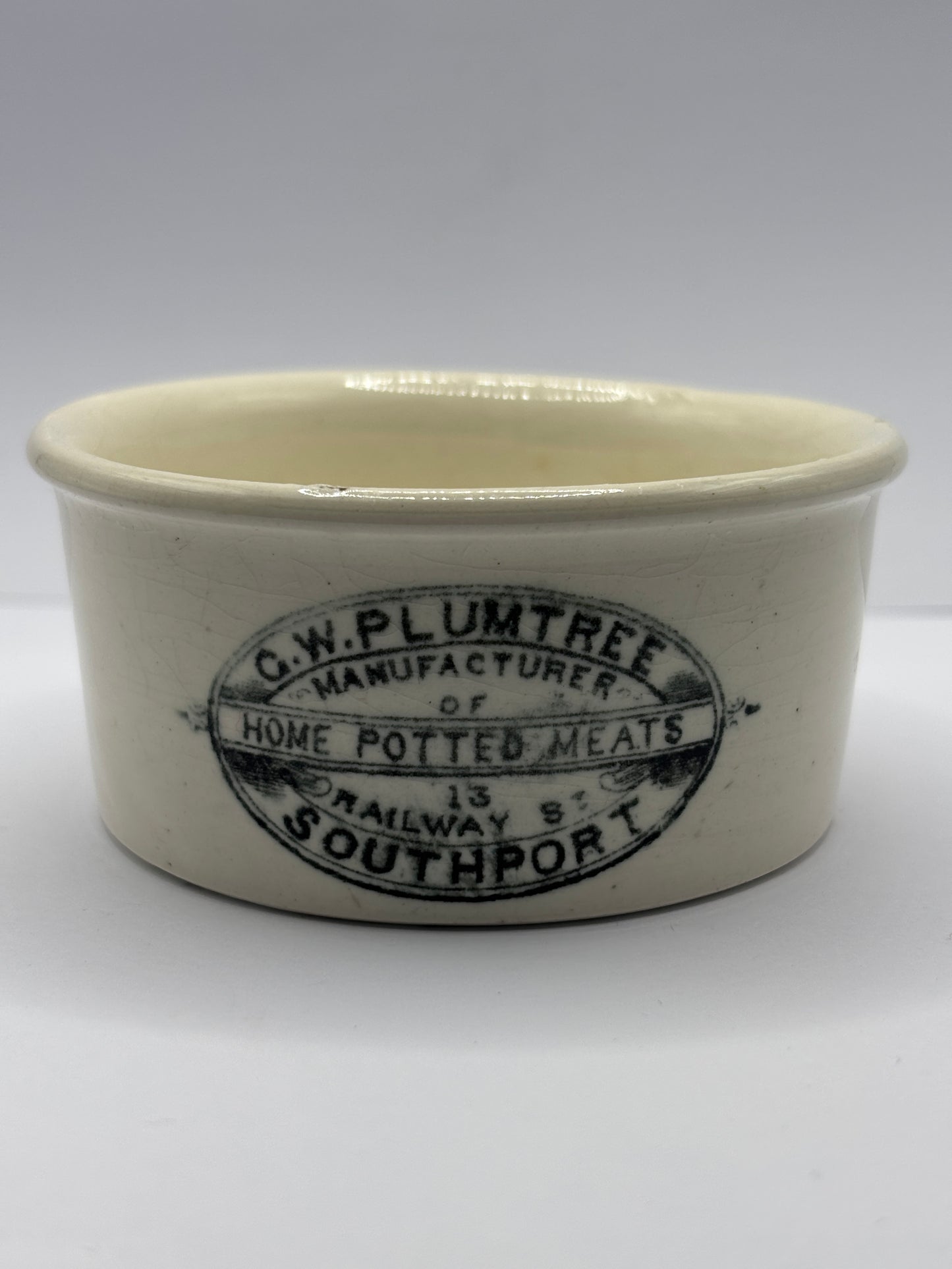 Plumtree home potted meats advertising pot