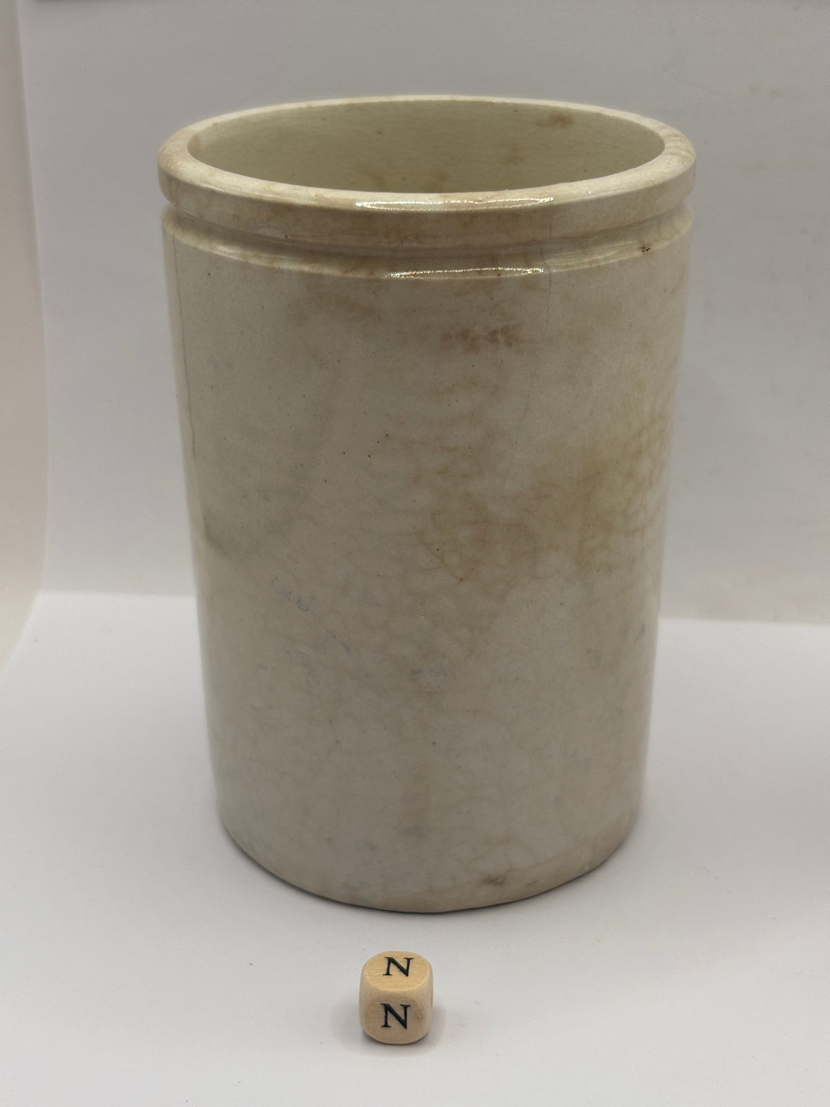 Old 1lb stoneware marmalade pot, James Keiller Dundee marmalade (N)