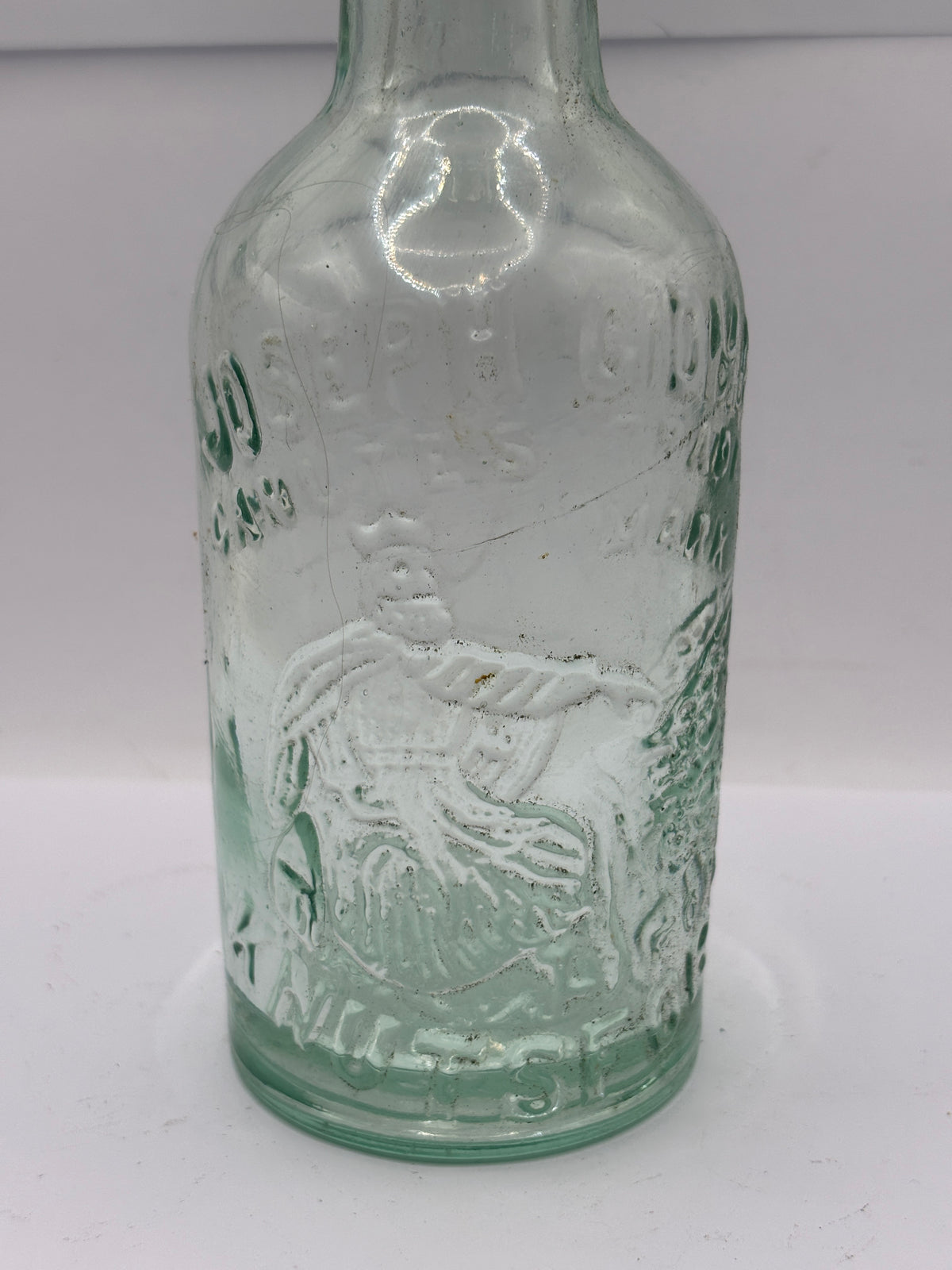 Old advertising beer bottle, King Canute, Joseph Gidman, Manchester