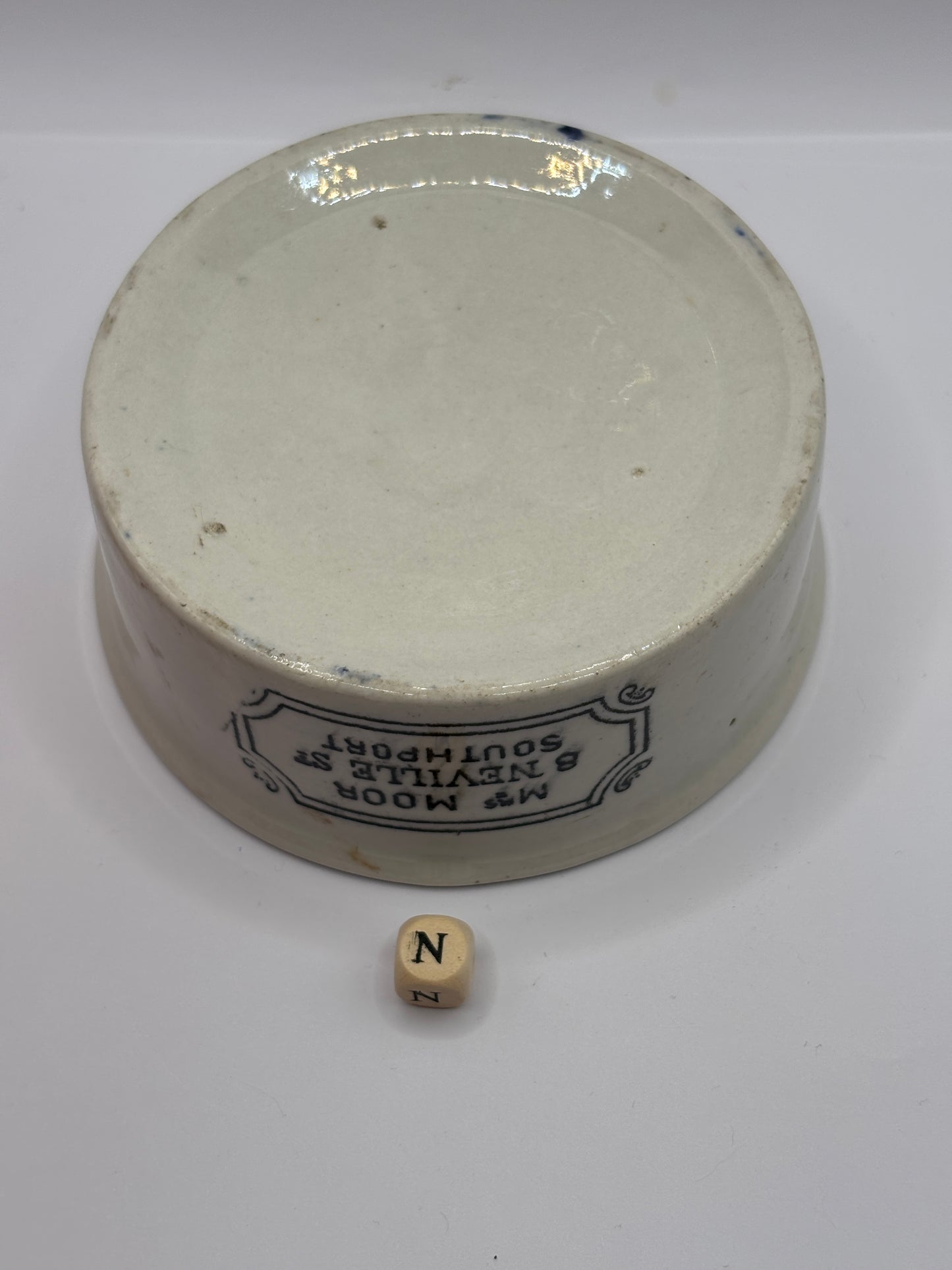 Old Mrs Moors advertising meat paste pot (N) large size