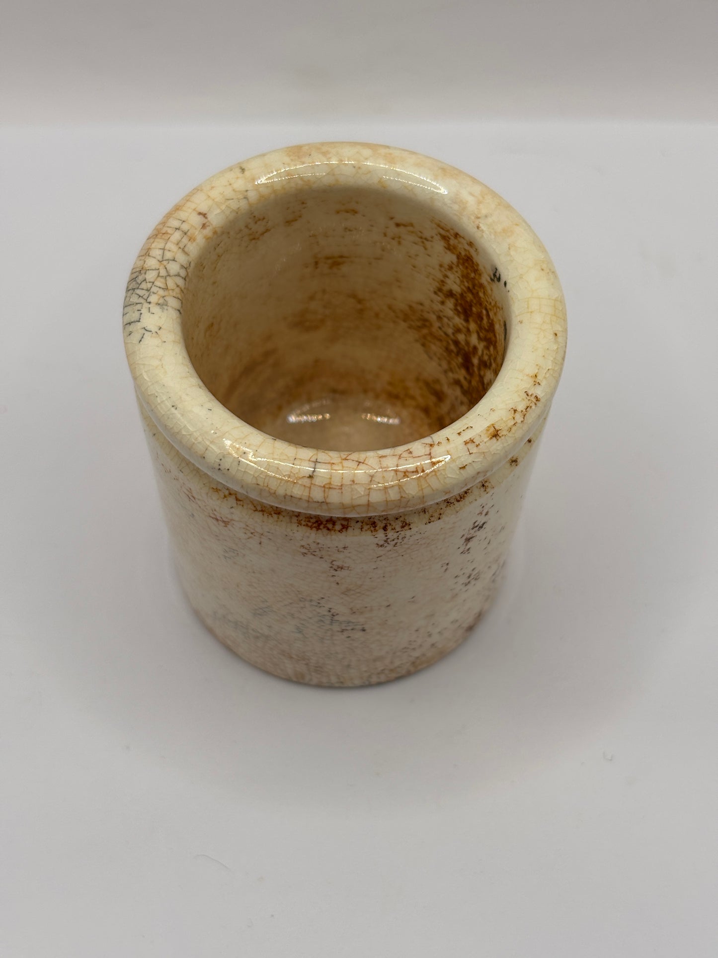 old Small stained stoneware pot