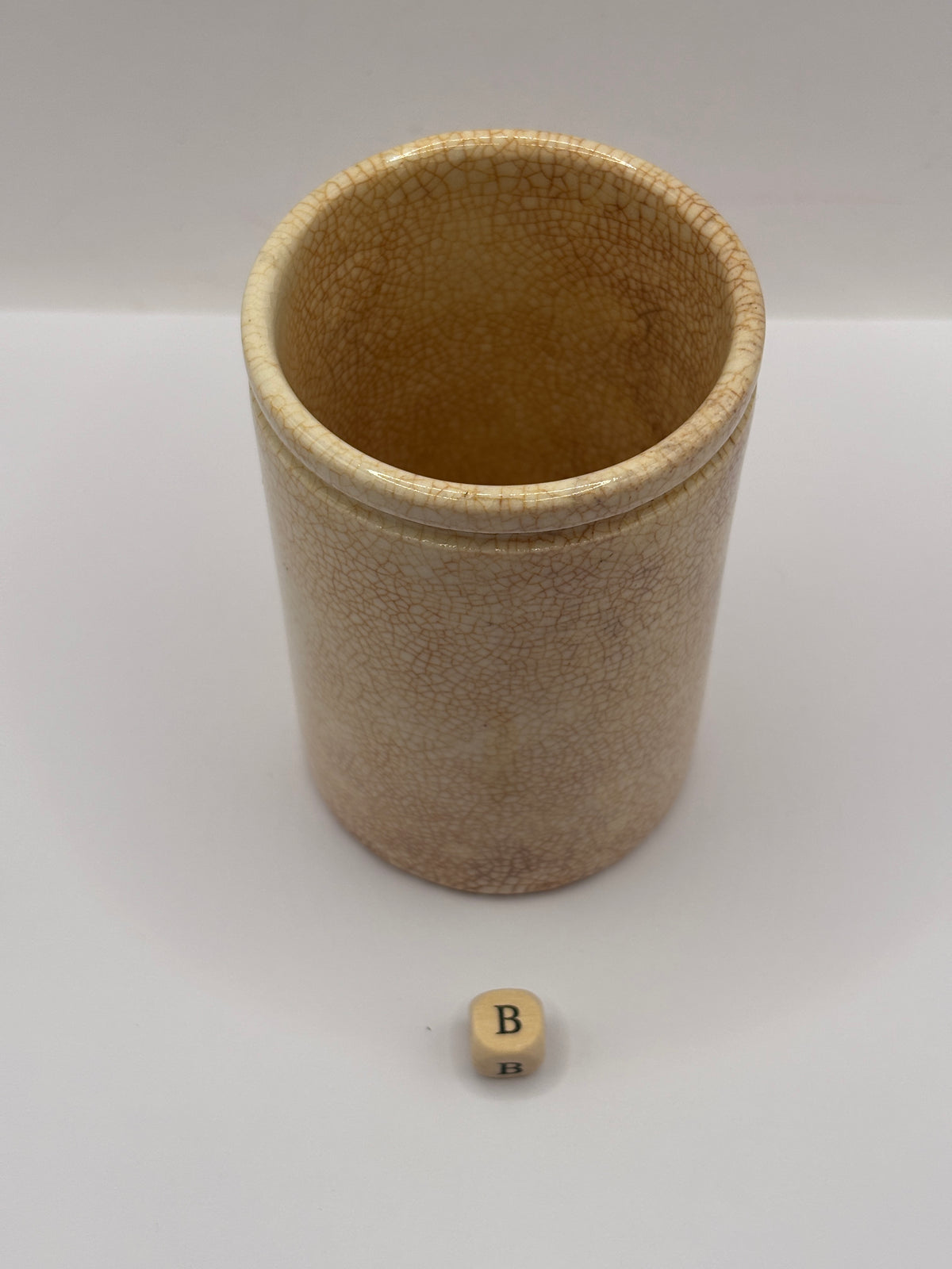 old tall stoneware pot (B) 9cms