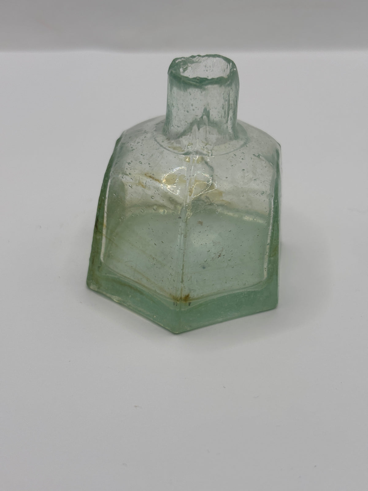 Old aqua glass umbrella ink, swirly glass