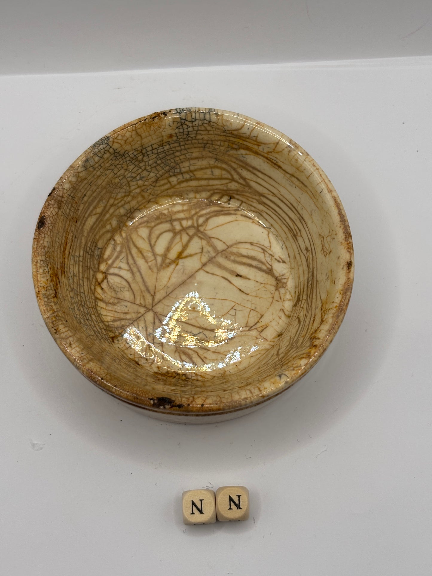 Old stoneware meat paste pot, potted meat (NN)