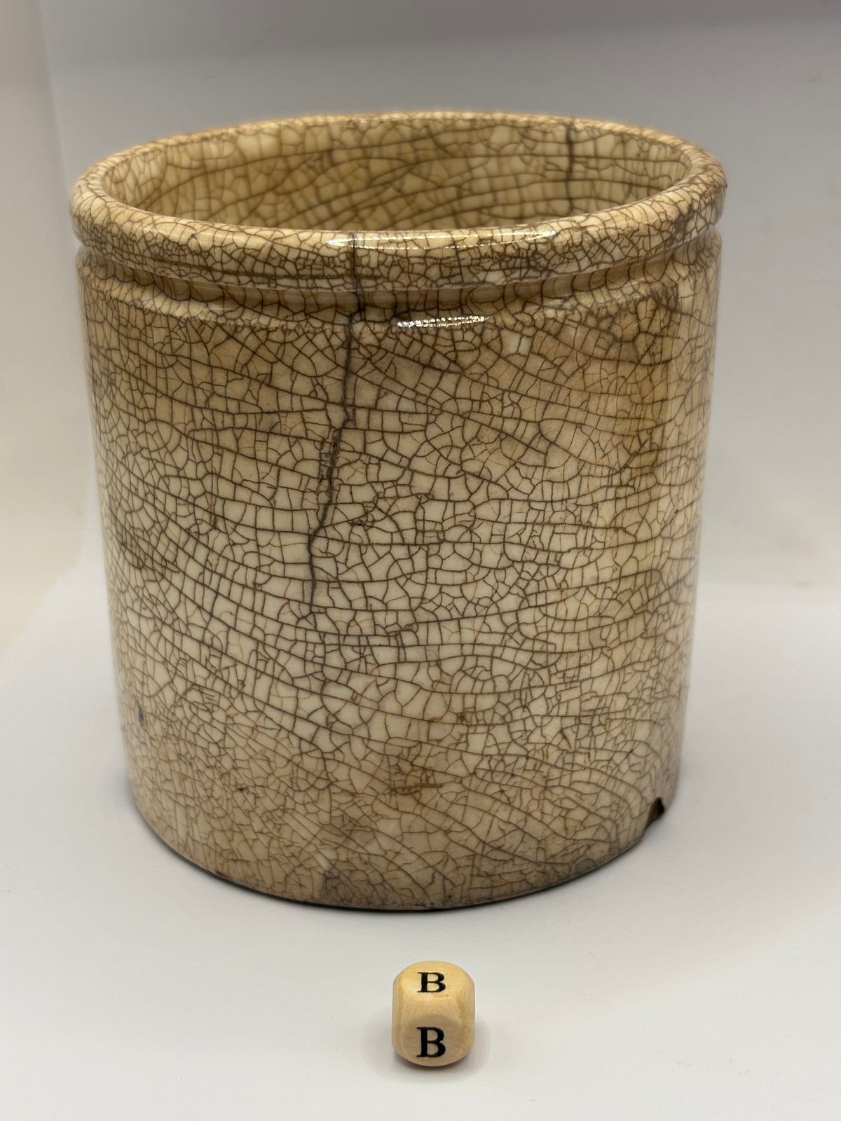 Old 1lb stoneware marmalade pot, James Keiller Dundee marmalade (B) chippy