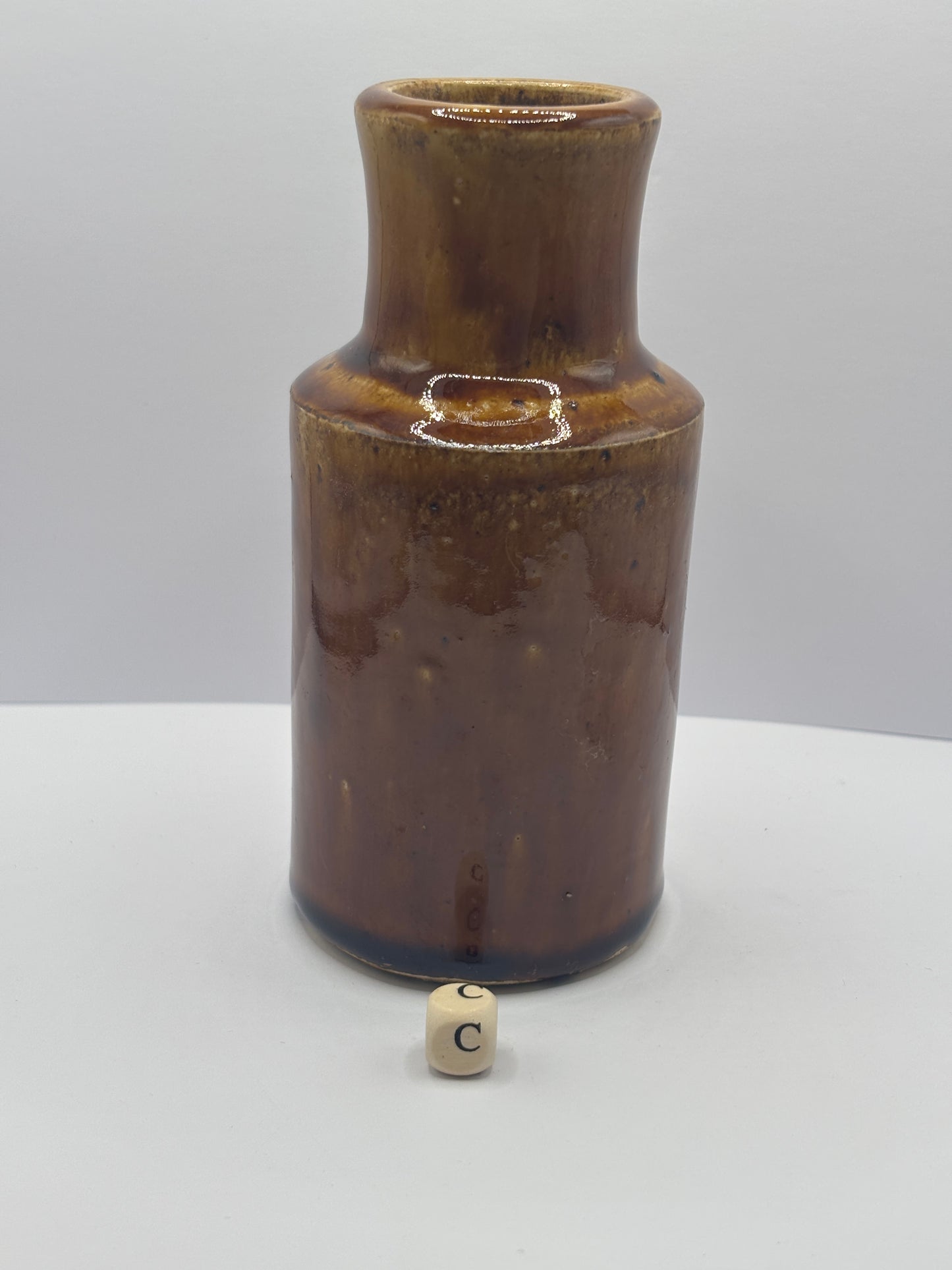 Old stoneware blacking pot (C)