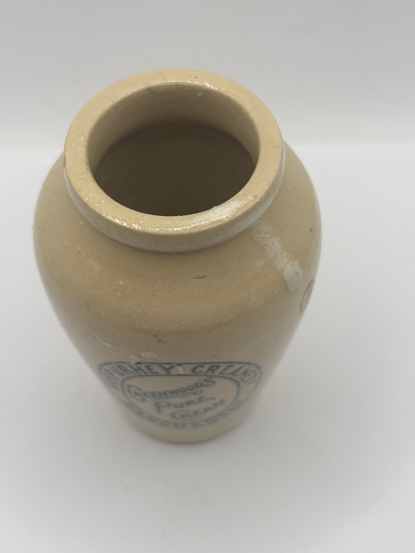 Old advertising cream pot, Harpurhey creamery Manchester