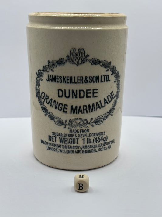 old 1lb James Keiller Dundee marmalade jar (B)