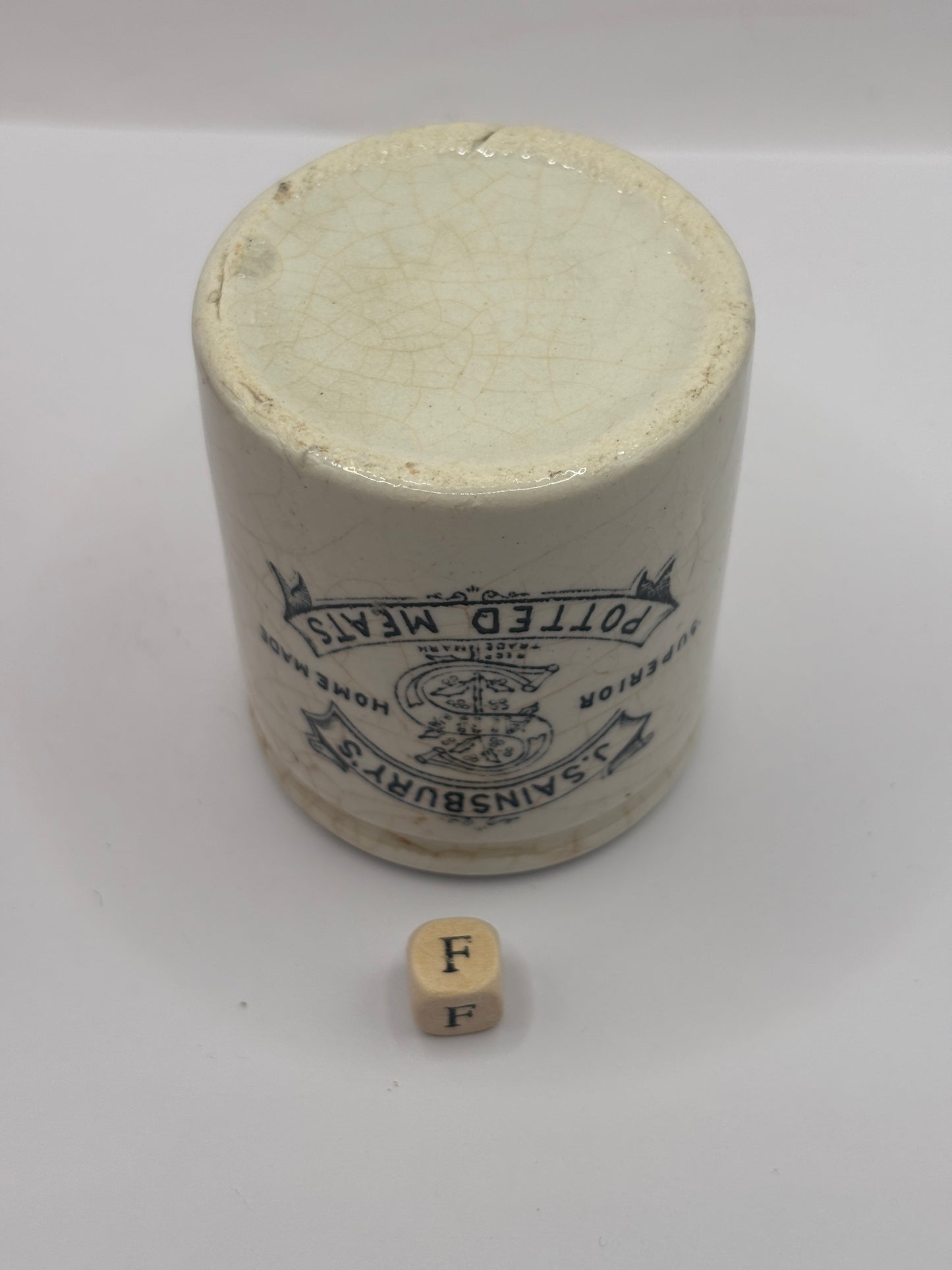 Old sainsburys advertising pot, potted meat (F)