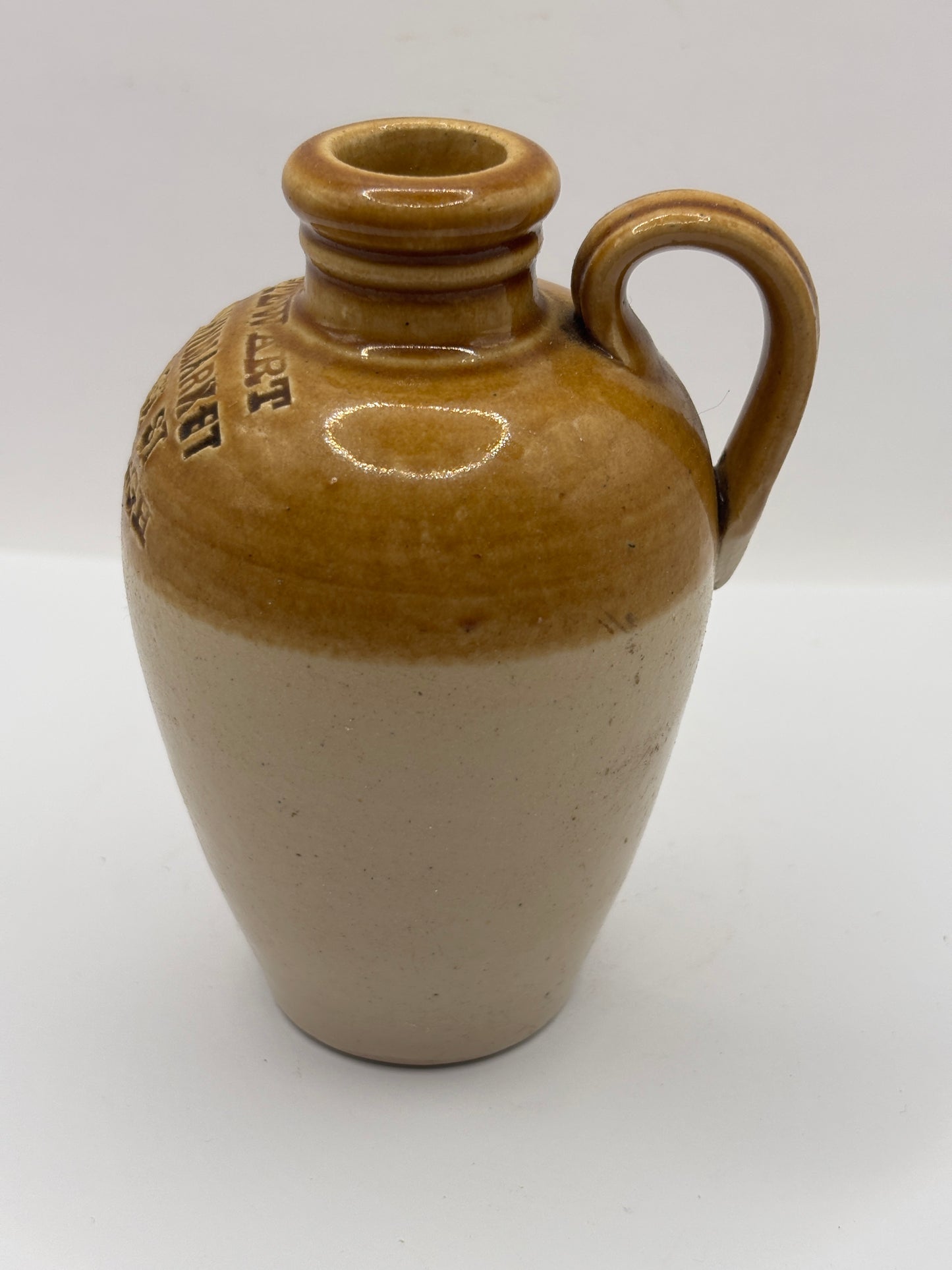 Old small stoneware whisky jug, Edinburgh 11cms