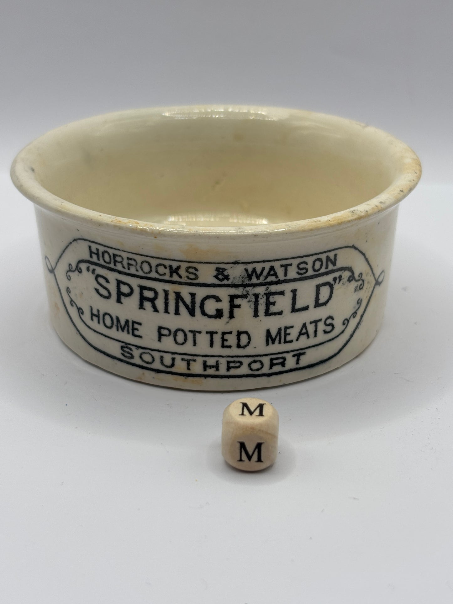 Old Springfield advertising meat paste pot (m)