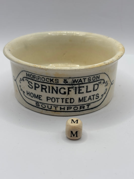 Old Springfield advertising meat paste pot (m)