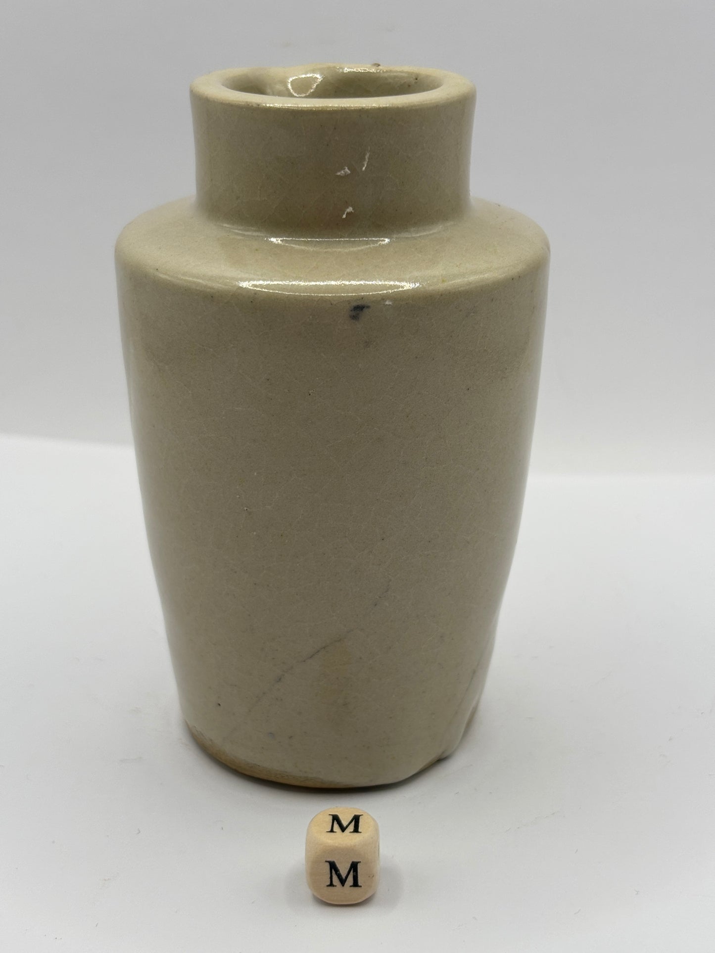 Old stoneware advertising cream pot. Provencial dairies Leeds (M)