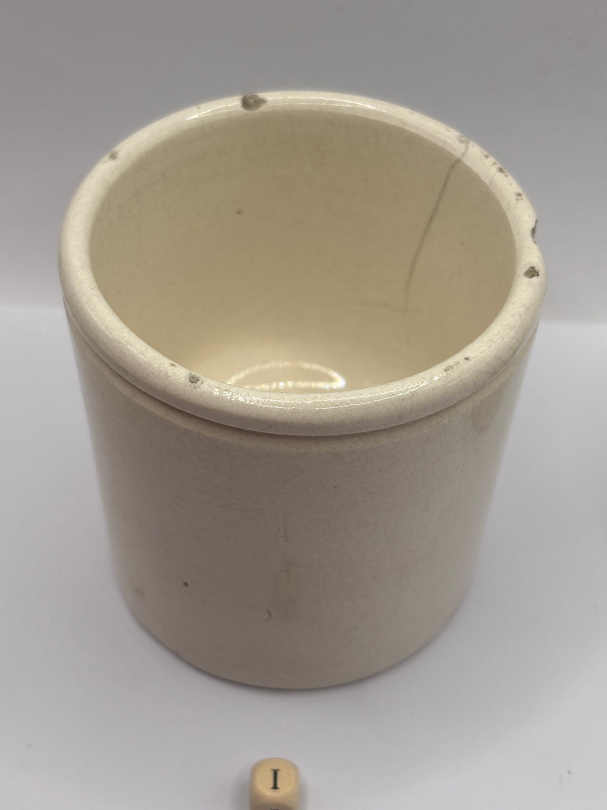 Old 1lb stoneware marmalade pot, James Keiller Dundee marmalade (i)