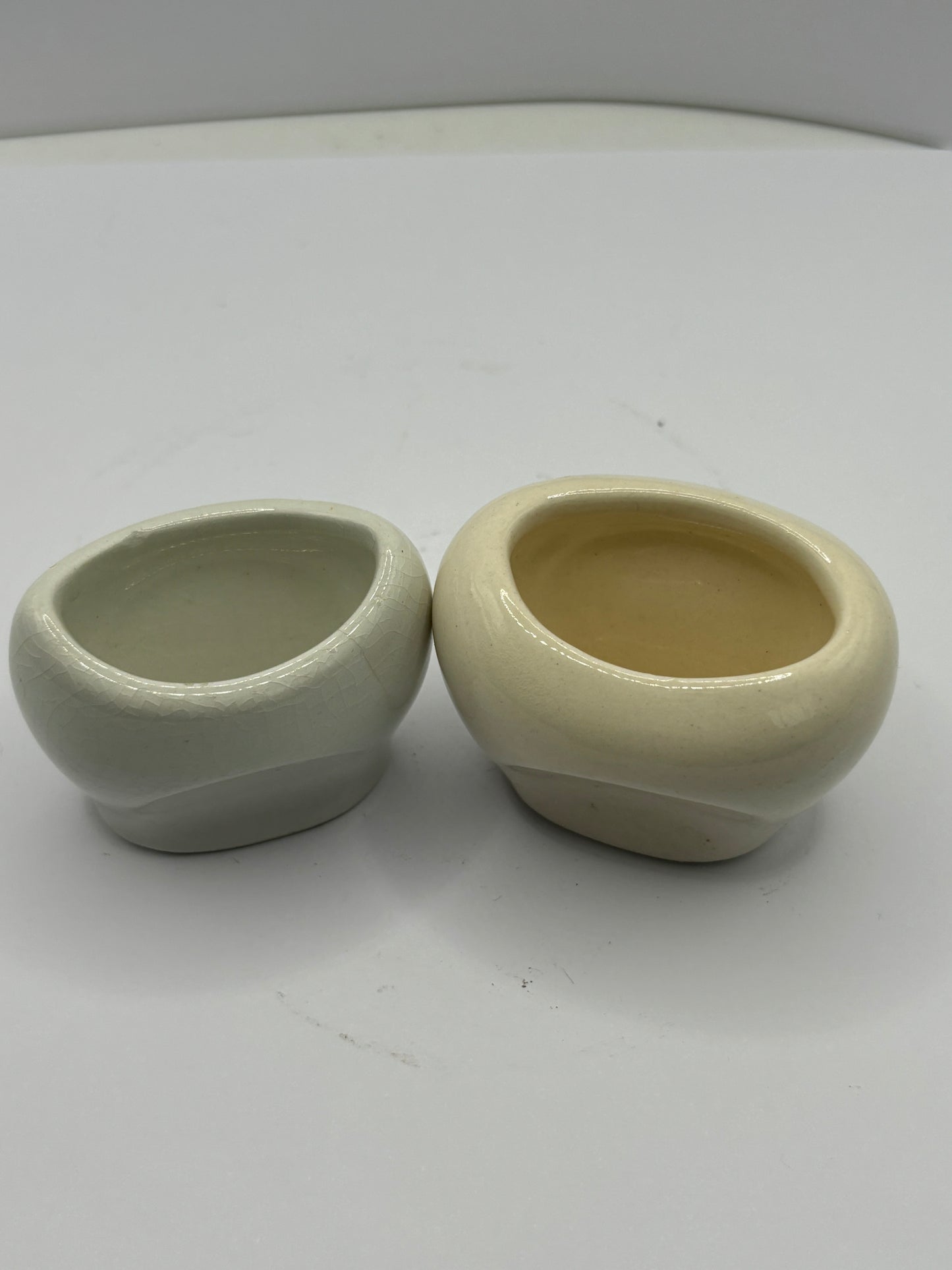 2 White porcelain eye baths