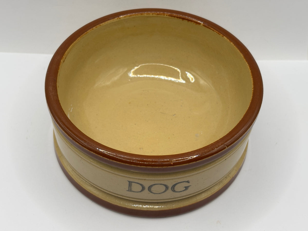 Old Victorian stoneware dog bowl