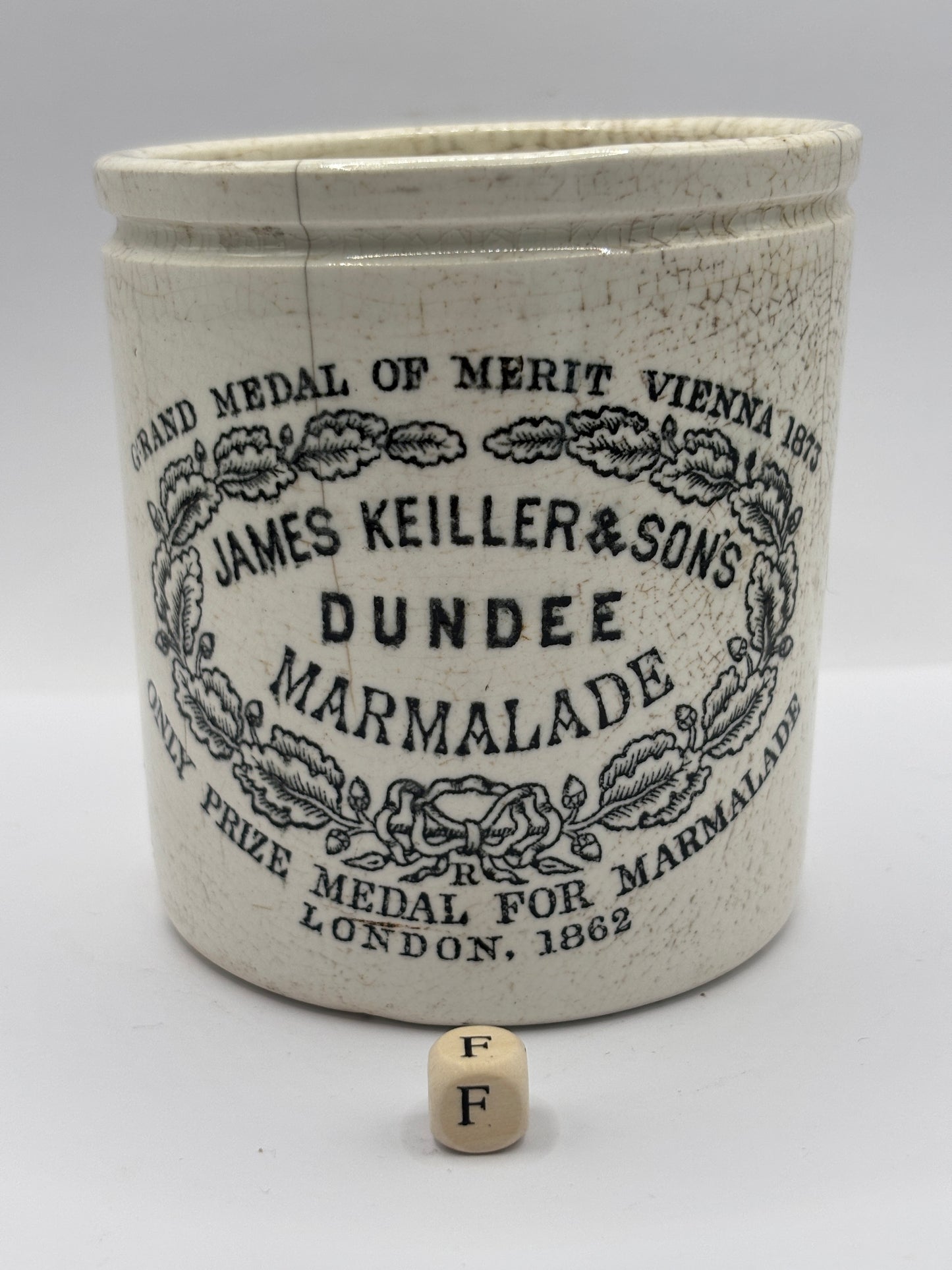 Old 1lb James Keiller dundee marmalade jar (F)