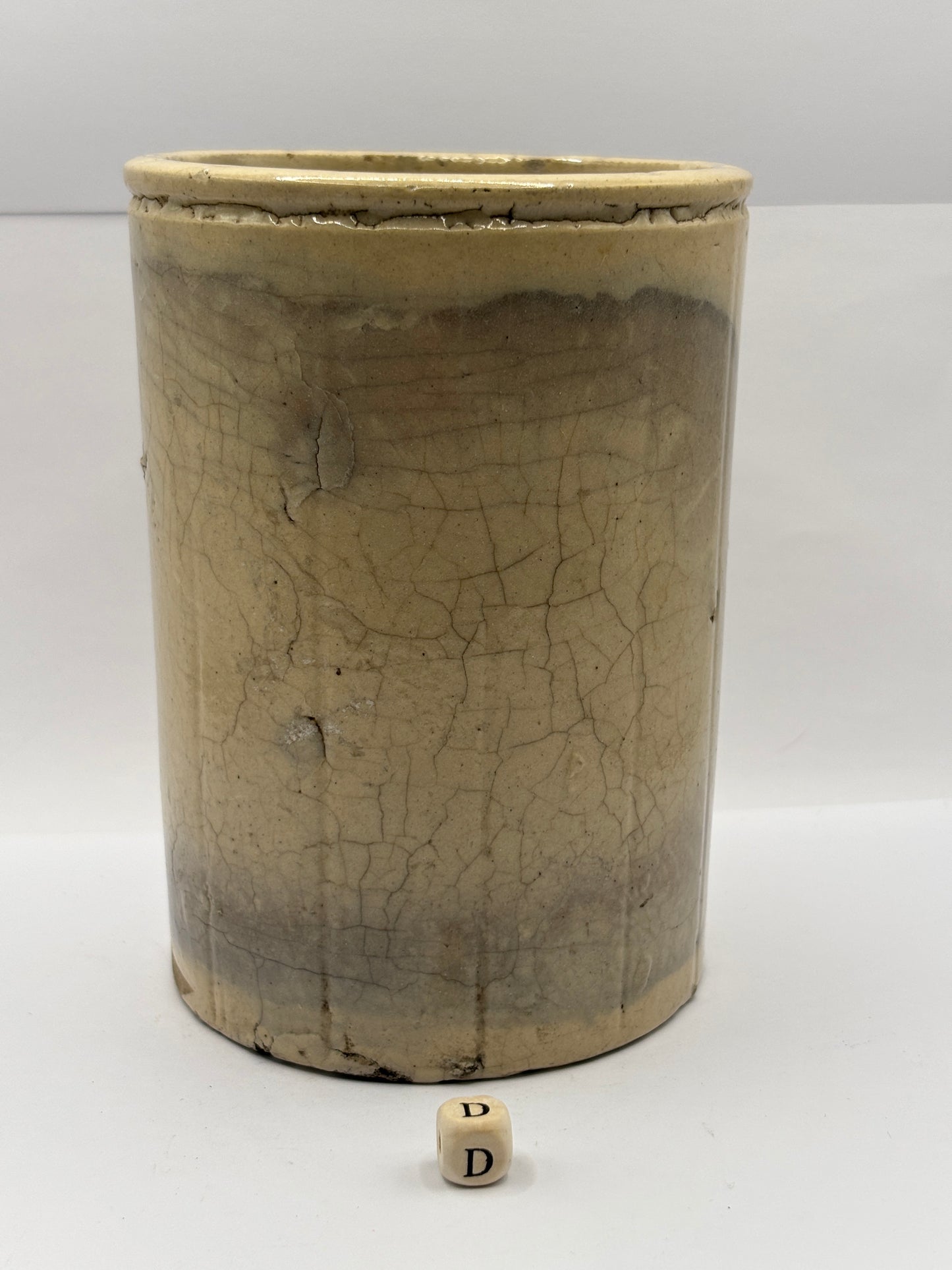 Old 2lb ribbed stoneware jam pot