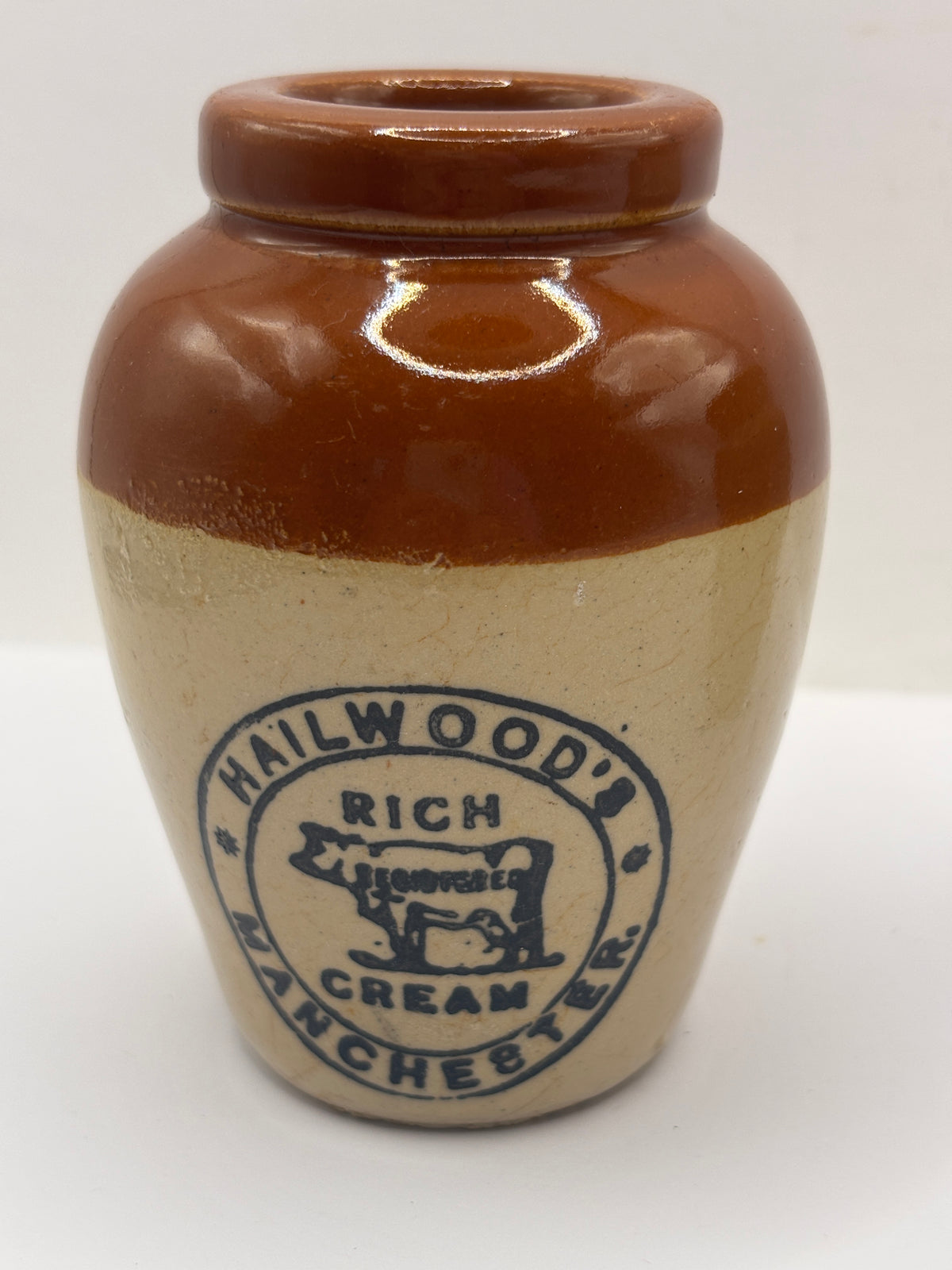 Old advertising cream pot, Hailwoods rich cream