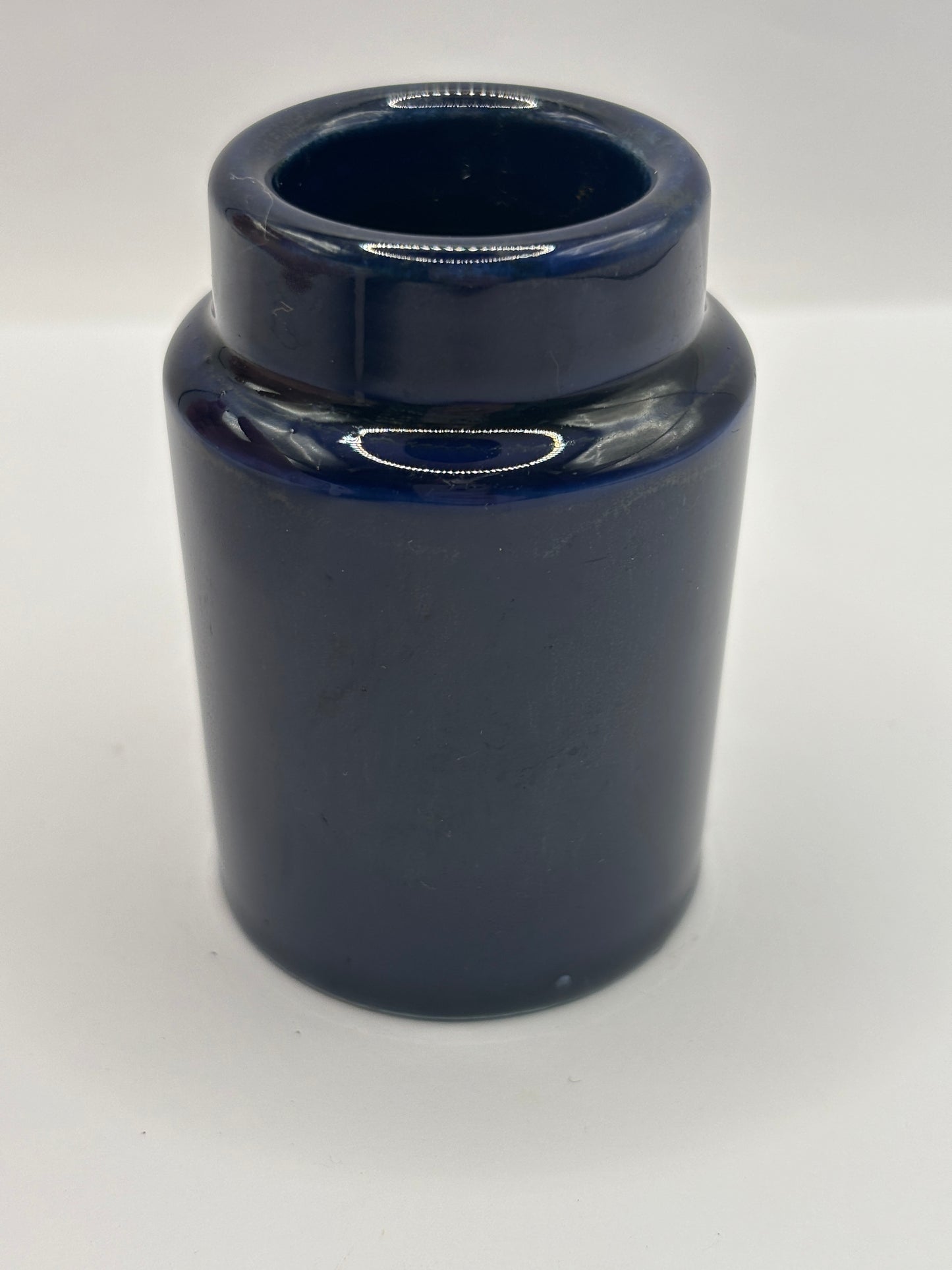 Old small blue stoneware pot