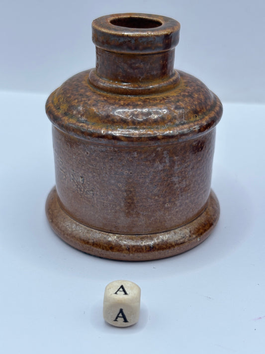 Old stoneware ink bottle, inkwell (a)