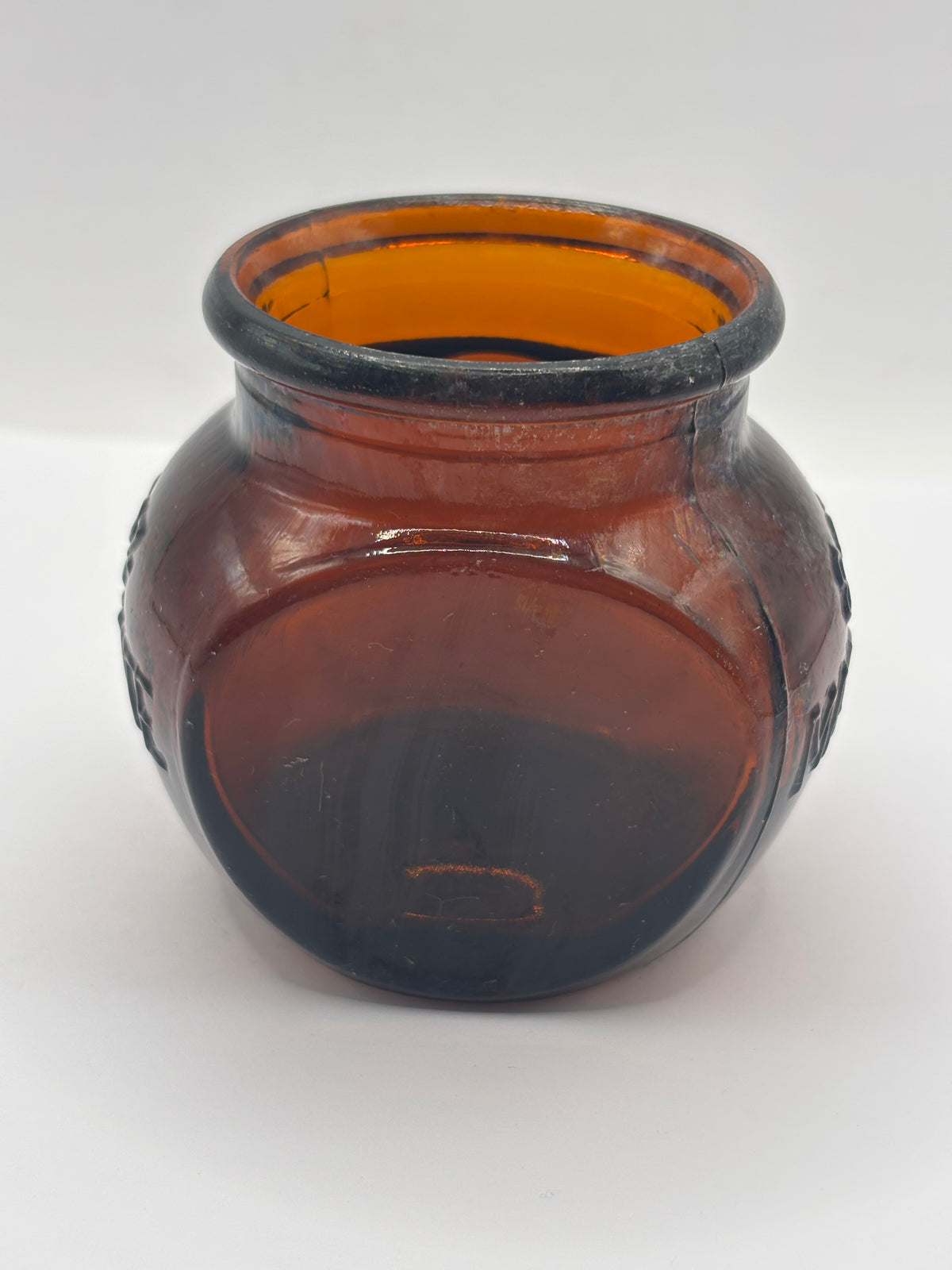 Old 8oz amber glass advertising marmite bottle
